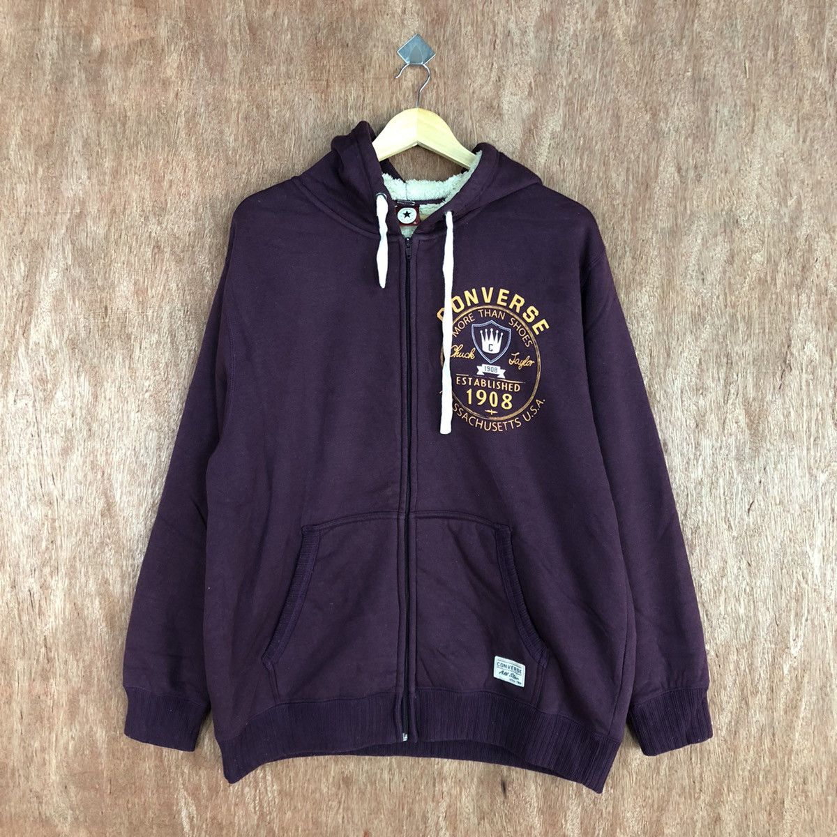 Converse D Converse vintage Maroon Hoodies sweater #c911 Size US XL / EU 56 / 4 - 3 Thumbnail