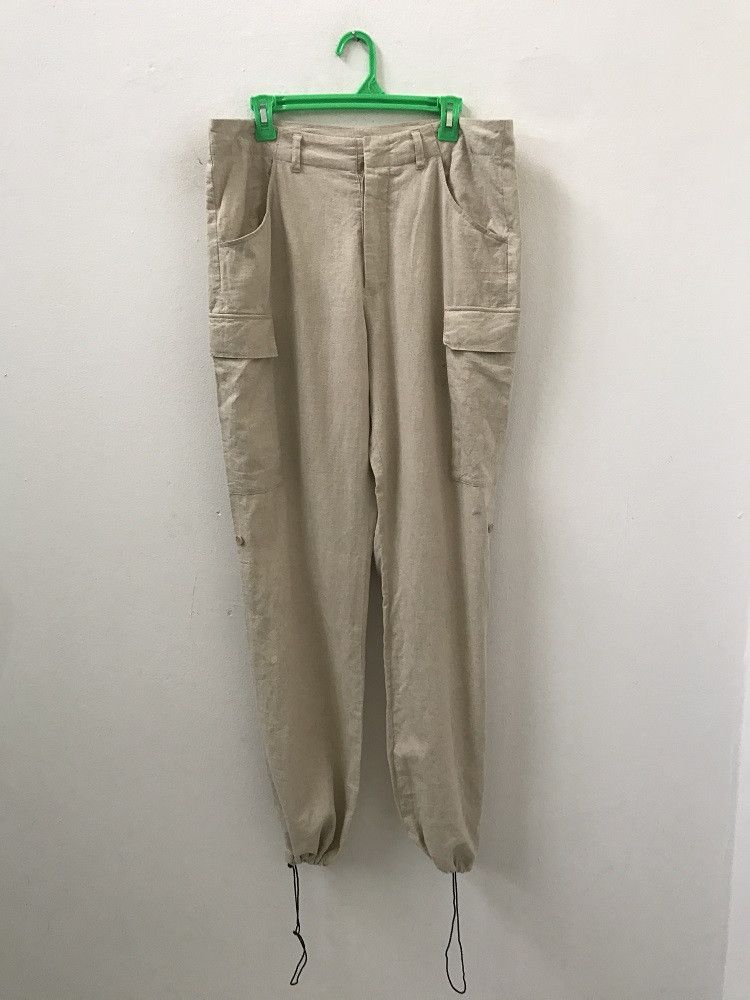 Japanese Brand × Lui's Linen Drawstring Hem Cargo Trouser Pant Size US 34 / EU 50 - 1 Thumbnail