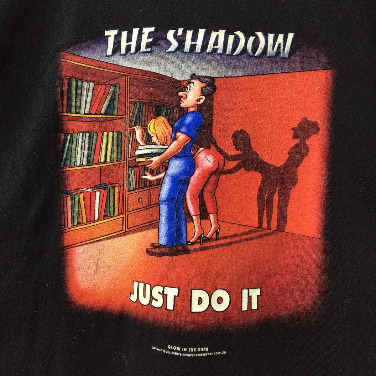 Vintage Vintage THE SHADOW JUST DO IT SEX POSITION T-Shirt Size US L / EU 52-54 / 3 - 5 Thumbnail