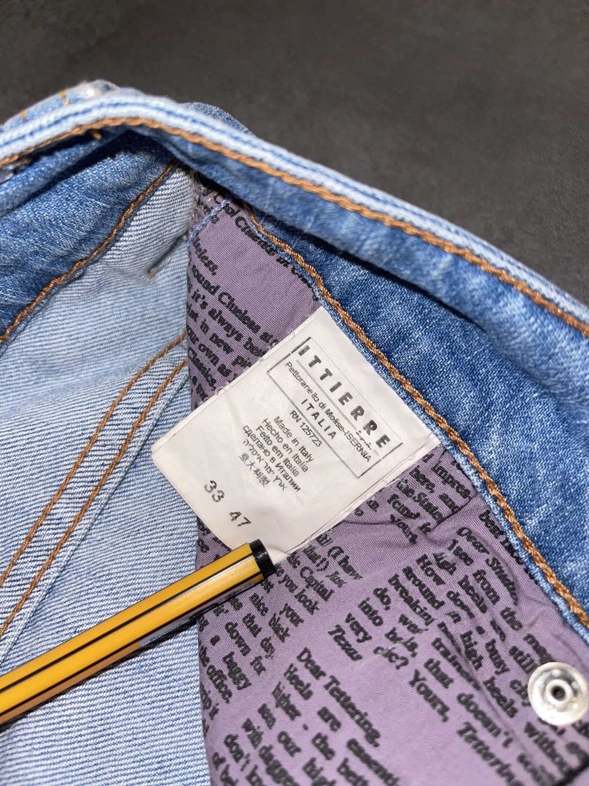 John Galliano Galliano Distressed Giraffe Logo Indigo Denim Pants Size US 33 - 15 Thumbnail