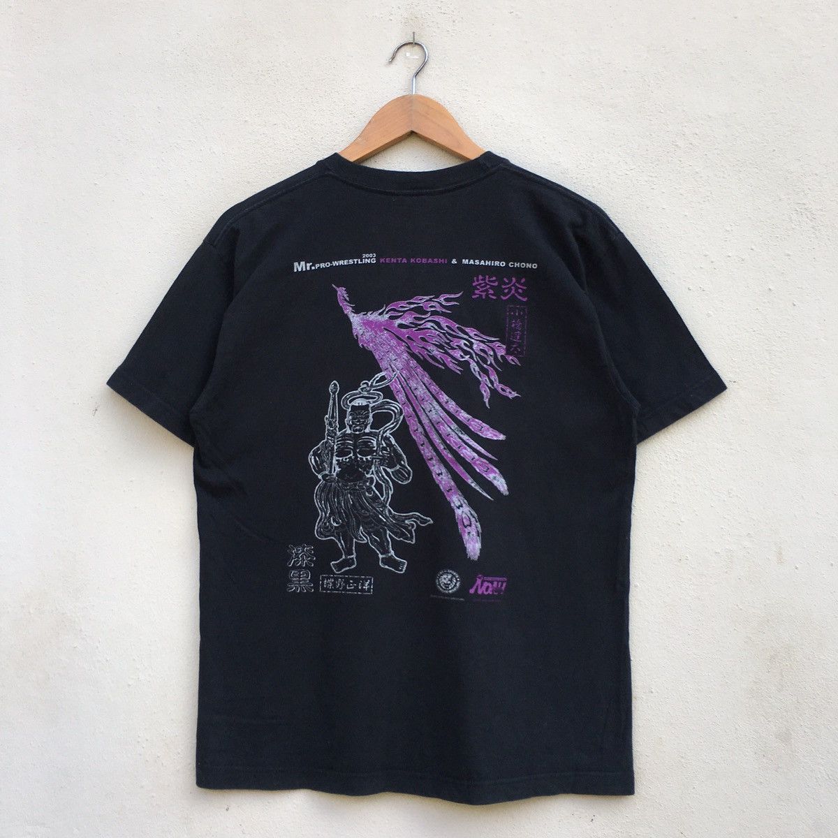 image of Vintage Pro Wrestling Masahiro Chono & Kenta Kobashi Tshirt in Black, Men's (Size Medium)