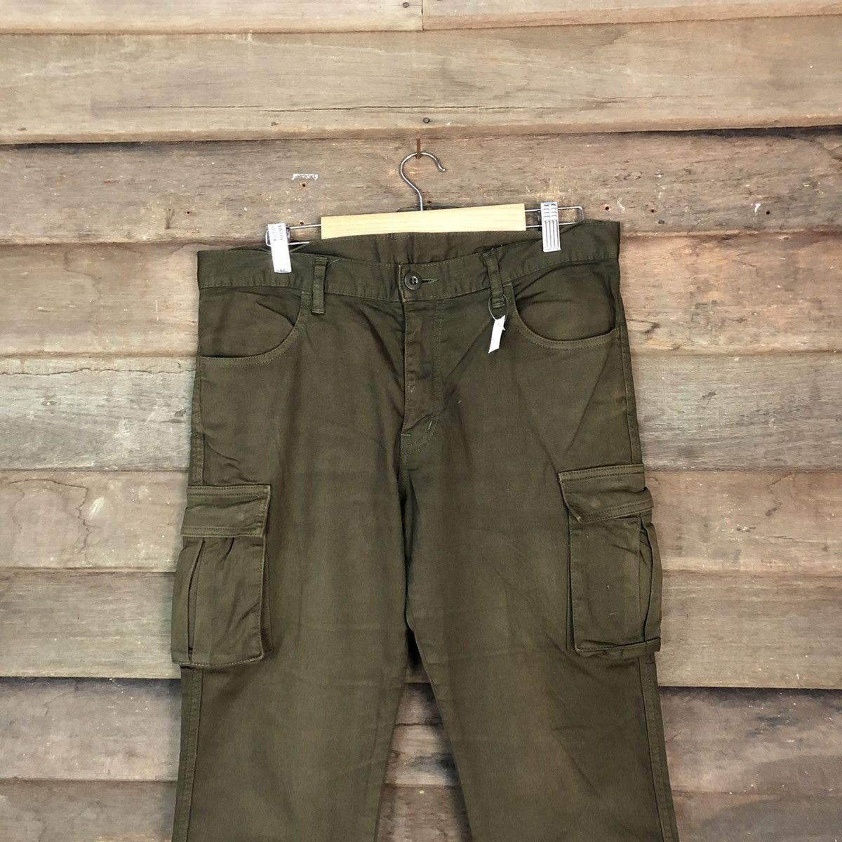 Japanese Brand DLL Japanese Brand Green Cargo Multipocket Pants #1524 Size US 33 - 2 Thumbnail
