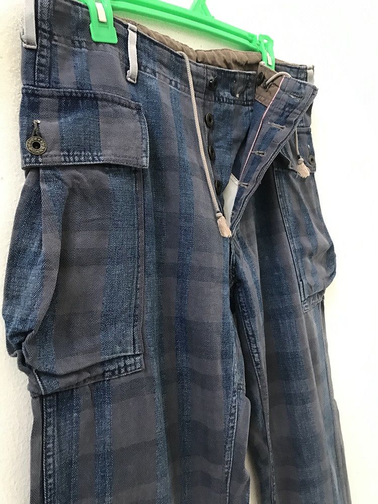Japanese Brand Reproduction Label Japan Rebuild Plaid Check HBT Cargo Size US 31 - 5 Thumbnail