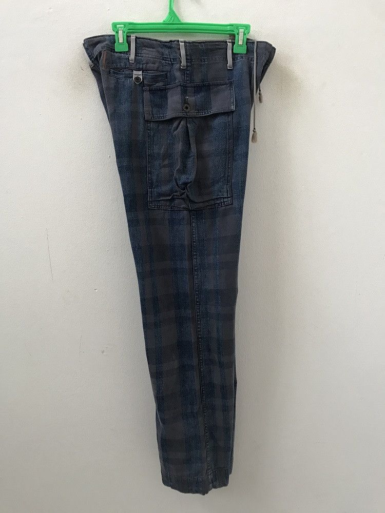 Japanese Brand Reproduction Label Japan Rebuild Plaid Check HBT Cargo Size US 31 - 16 Thumbnail
