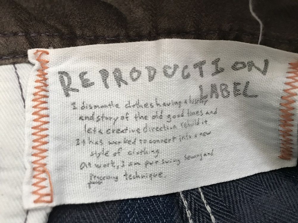 Japanese Brand Reproduction Label Japan Rebuild Plaid Check HBT Cargo Size US 31 - 18 Thumbnail