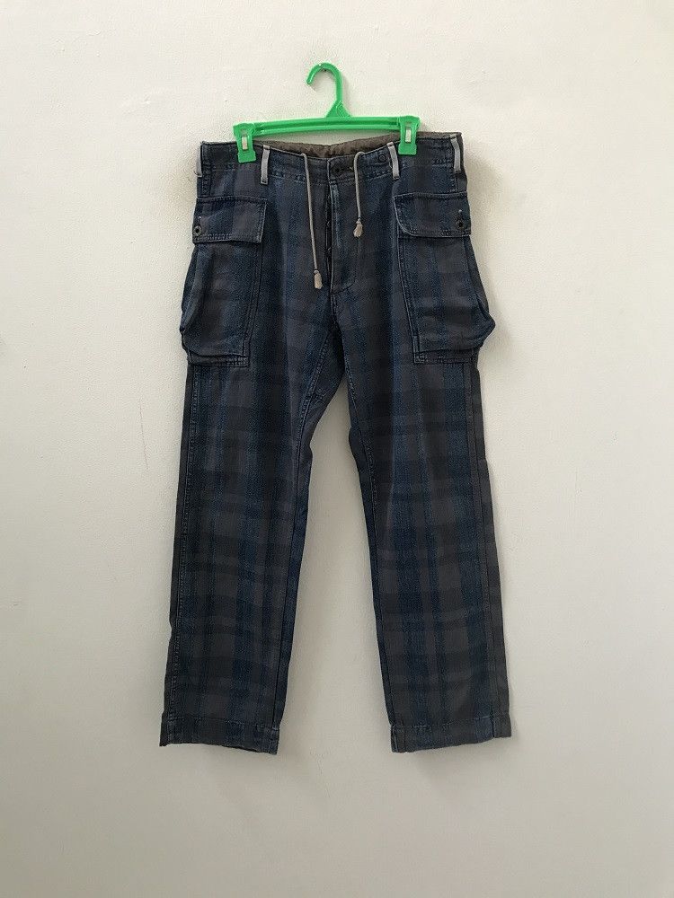 Japanese Brand Reproduction Label Japan Rebuild Plaid Check HBT Cargo Size US 31 - 2 Thumbnail