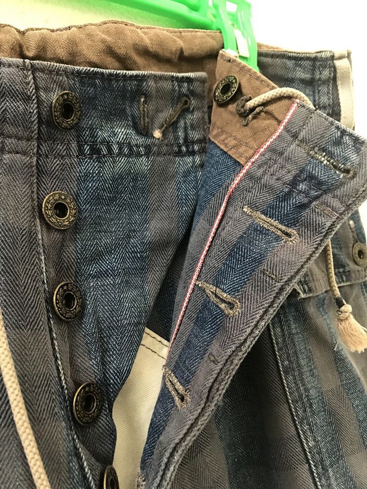 Japanese Brand Reproduction Label Japan Rebuild Plaid Check HBT Cargo Size US 31 - 6 Thumbnail