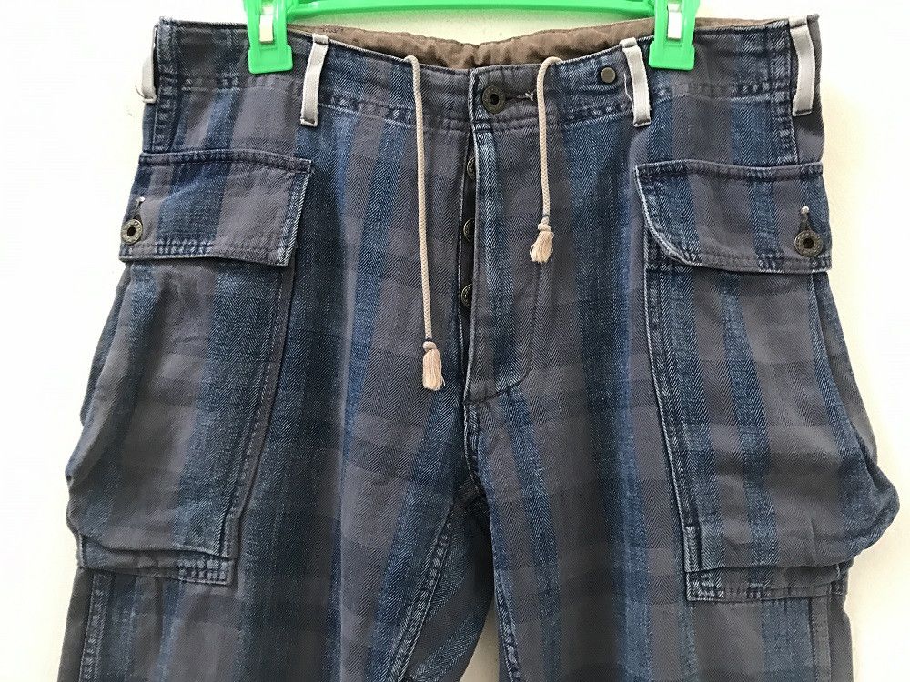 Japanese Brand Reproduction Label Japan Rebuild Plaid Check HBT Cargo Size US 31 - 3 Thumbnail