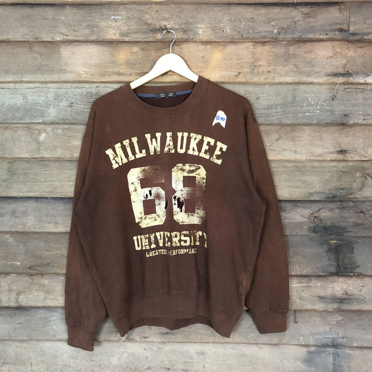 Japanese Brand × Vintage Milwaukee University Dark Brown Sweatshirt #5640 Size US L / EU 52-54 / 3 - 1 Thumbnail