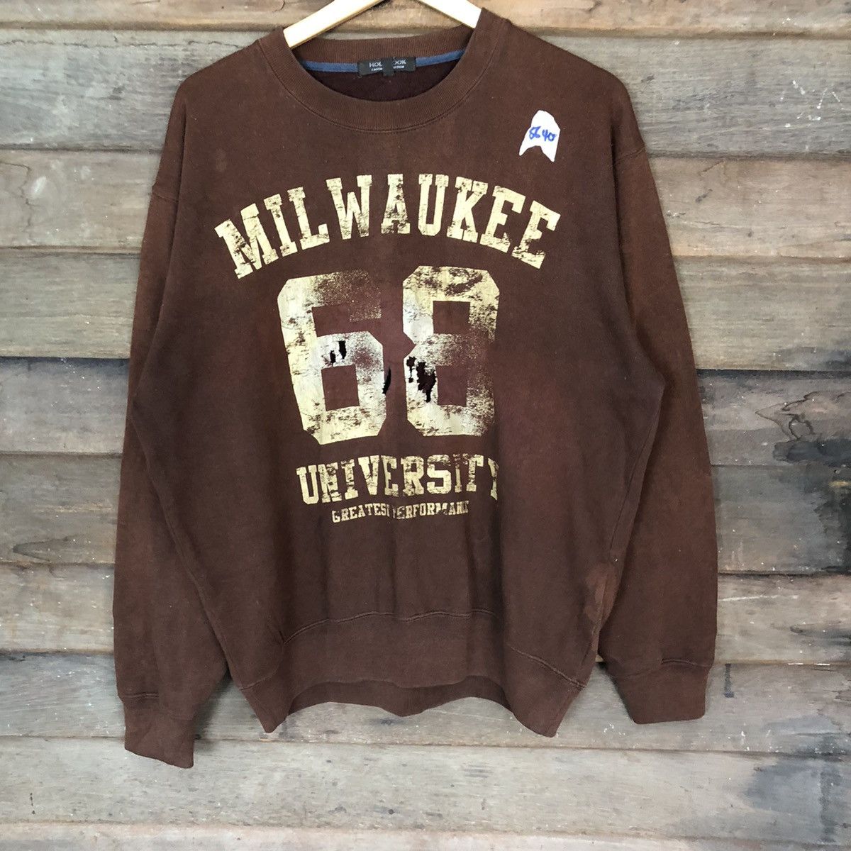 Japanese Brand × Vintage Milwaukee University Dark Brown Sweatshirt #5640 Size US L / EU 52-54 / 3 - 3 Thumbnail