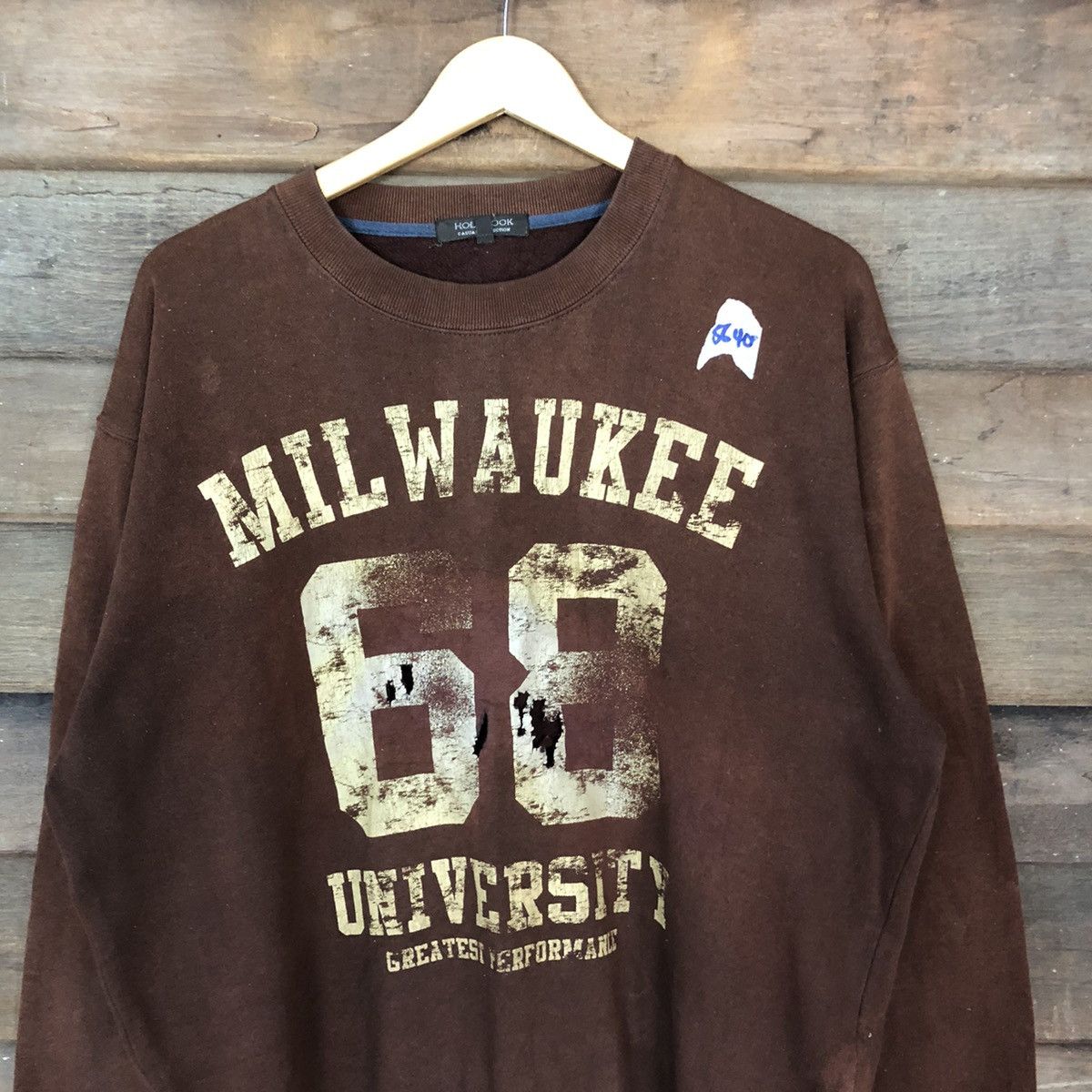Japanese Brand × Vintage Milwaukee University Dark Brown Sweatshirt #5640 Size US L / EU 52-54 / 3 - 6 Thumbnail