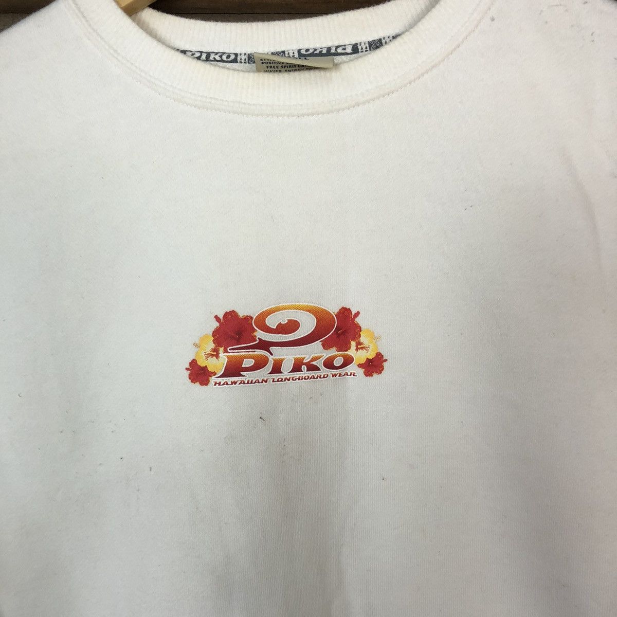 Japanese Brand Piko Hawaii Longboard wear surf White Sweatshirt #5643 Size US S / EU 44-46 / 1 - 9 Thumbnail