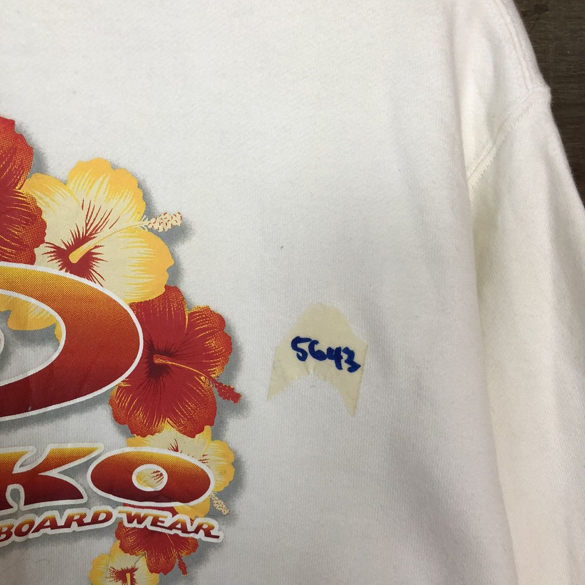 Japanese Brand Piko Hawaii Longboard wear surf White Sweatshirt #5643 Size US S / EU 44-46 / 1 - 7 Thumbnail