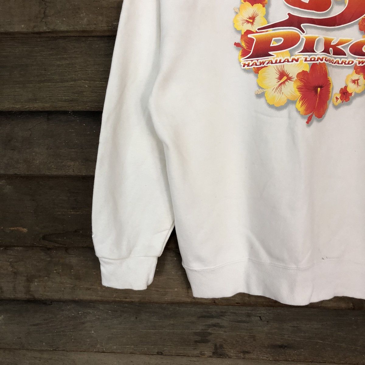 Japanese Brand Piko Hawaii Longboard wear surf White Sweatshirt #5643 Size US S / EU 44-46 / 1 - 4 Thumbnail