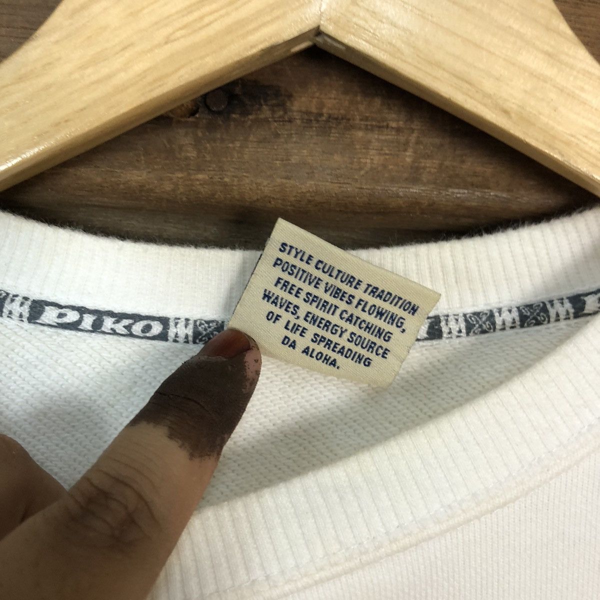 Japanese Brand Piko Hawaii Longboard wear surf White Sweatshirt #5643 Size US S / EU 44-46 / 1 - 11 Thumbnail