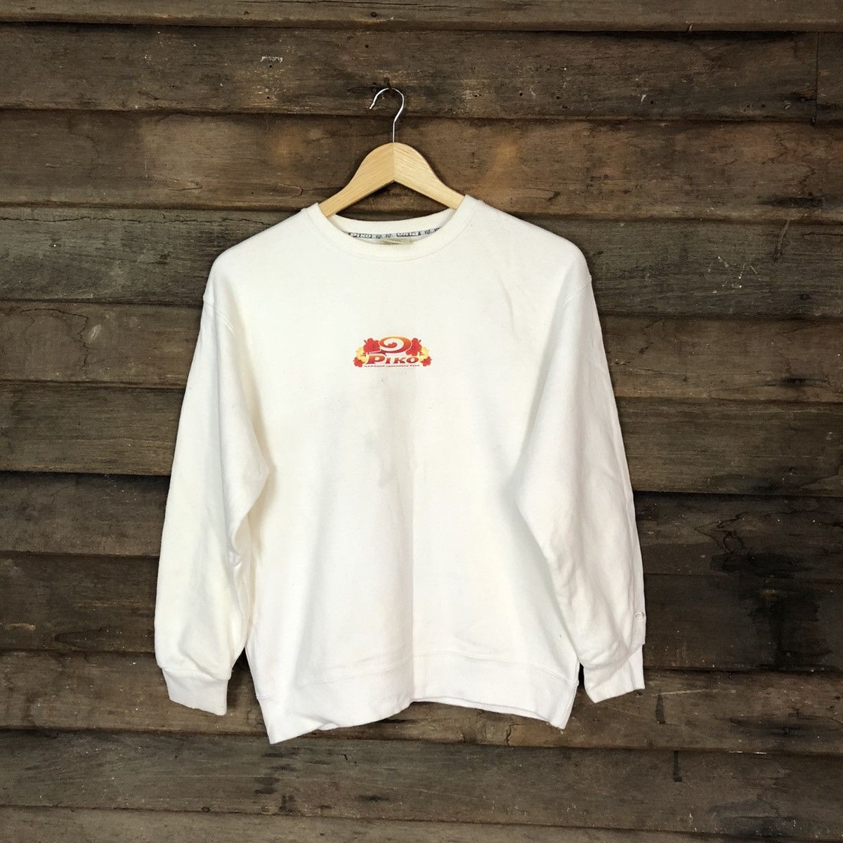 Japanese Brand Piko Hawaii Longboard wear surf White Sweatshirt #5643 Size US S / EU 44-46 / 1 - 8 Thumbnail