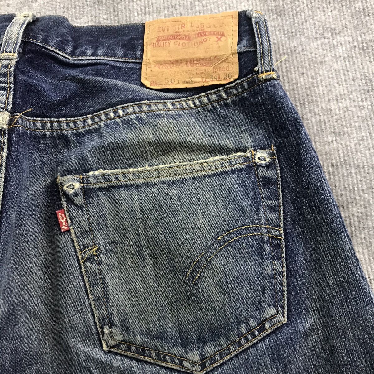 Levi's Vintage Clothing ‼️LEVIS 501 BIG E REDLINE BUTTON 555 DISTRESSED PANTS Size US 30 / EU 46 - 11 Thumbnail
