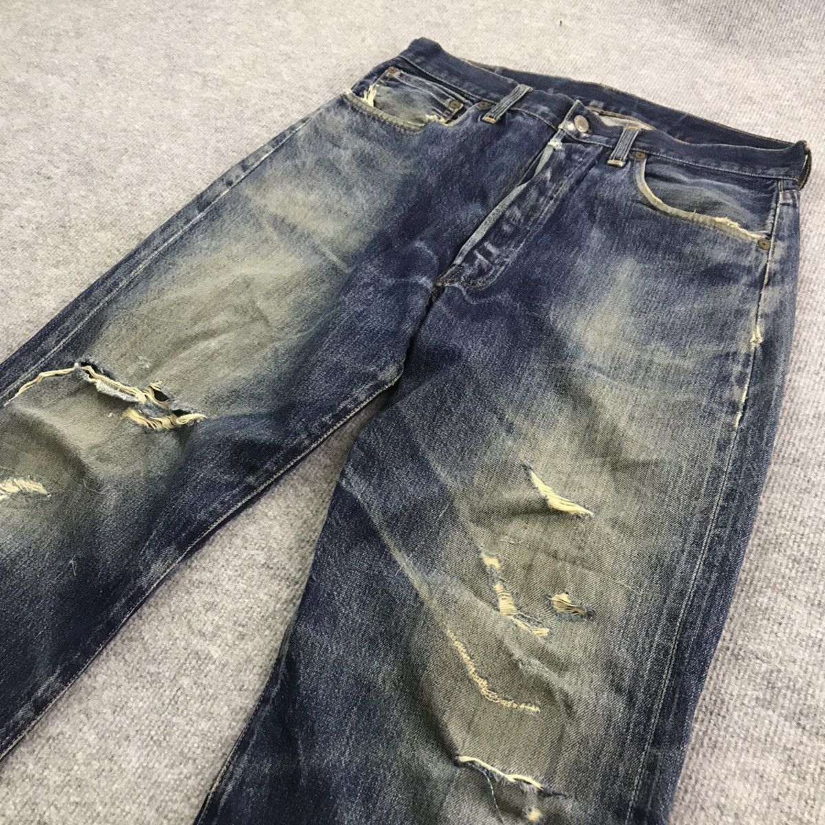 Levi's Vintage Clothing ‼️LEVIS 501 BIG E REDLINE BUTTON 555 DISTRESSED PANTS Size US 30 / EU 46 - 5 Thumbnail