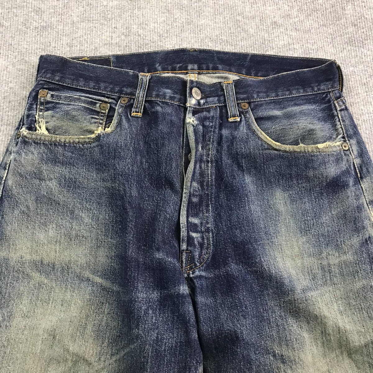Levi's Vintage Clothing ‼️LEVIS 501 BIG E REDLINE BUTTON 555 DISTRESSED PANTS Size US 30 / EU 46 - 2 Thumbnail
