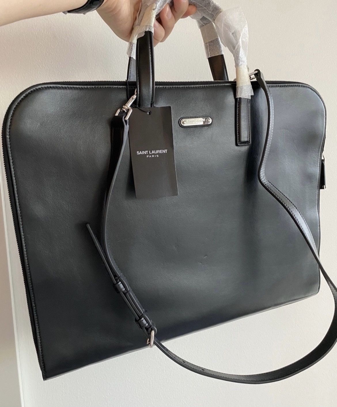 Hedi Slimane × Saint Laurent Paris × Yves Saint Laurent $1,850 Value Pure Leather Limited Edition Runway Briefcase Size ONE SIZE - 6 Thumbnail
