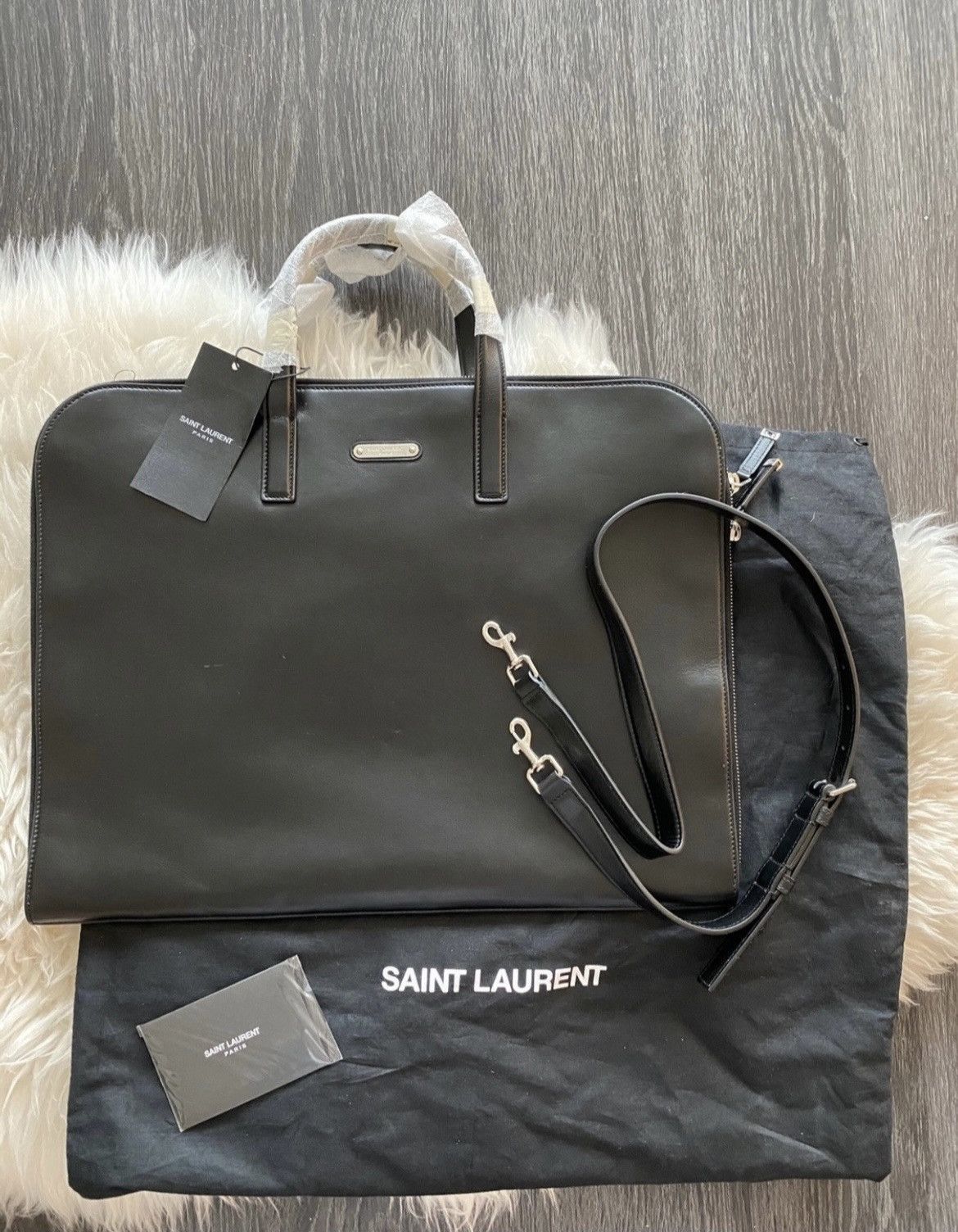 Hedi Slimane × Saint Laurent Paris × Yves Saint Laurent $1,850 Value Pure Leather Limited Edition Runway Briefcase Size ONE SIZE - 2 Thumbnail