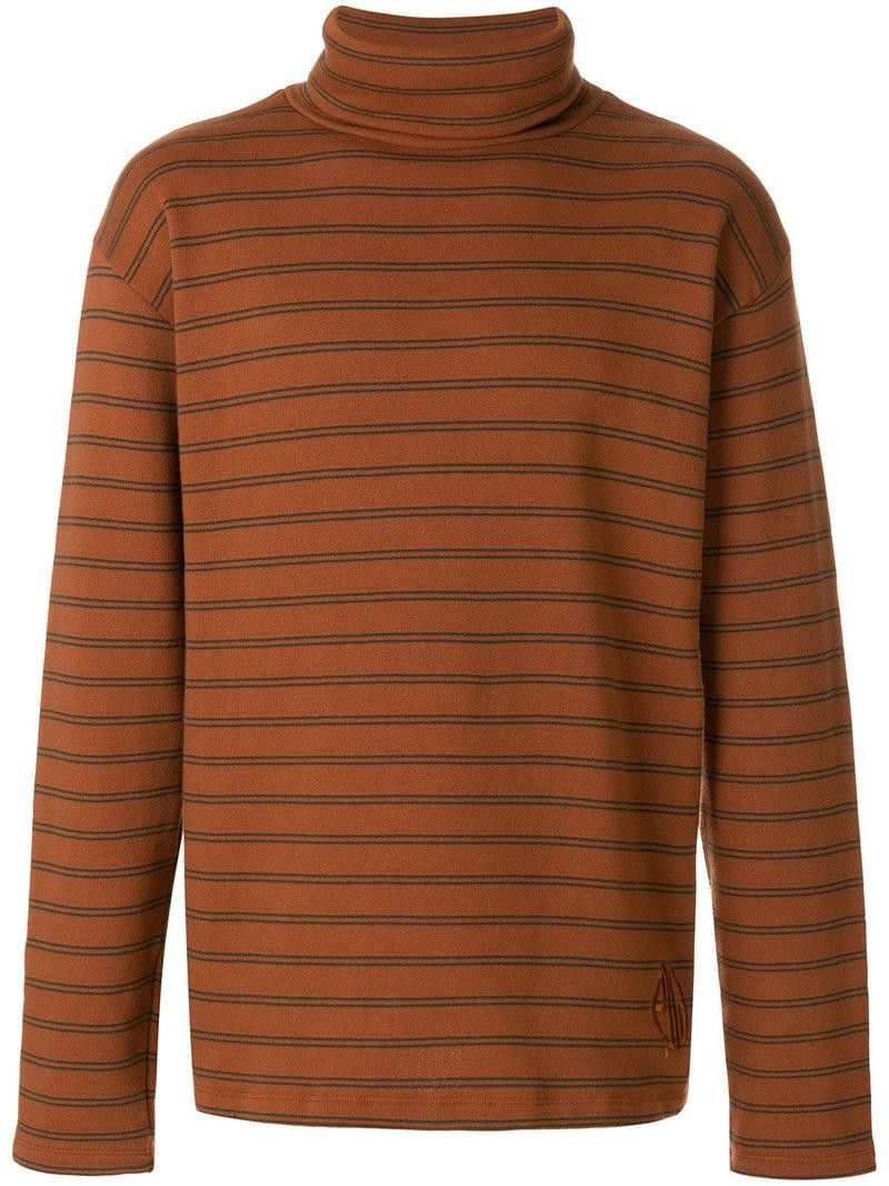 Gosha Rubchinskiy Gosha Rubchinskiy Striped Turtleneck Brown Sweater Size US M / EU 48-50 / 2 - 2 Thumbnail