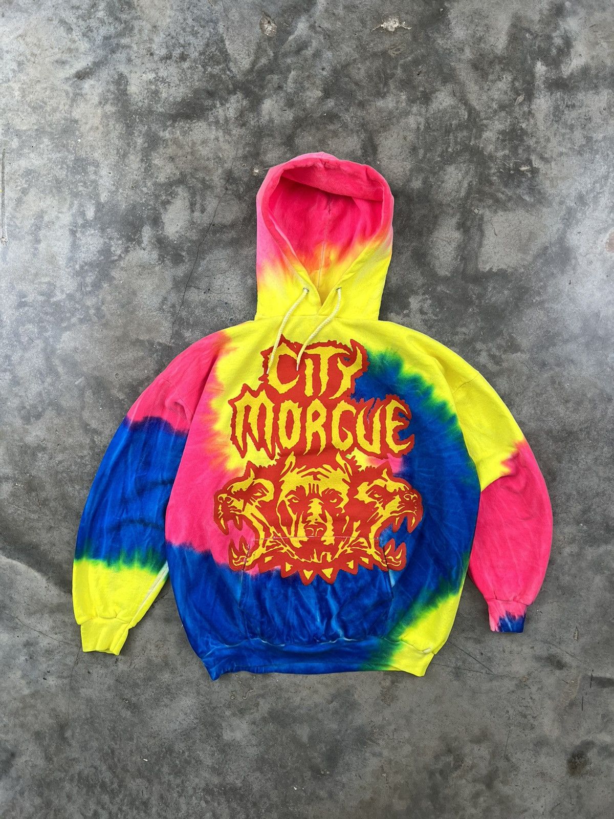 image of Vintage City Morgue Tie Dye As Good As Dead Hoodie Sz. Xl, Men's