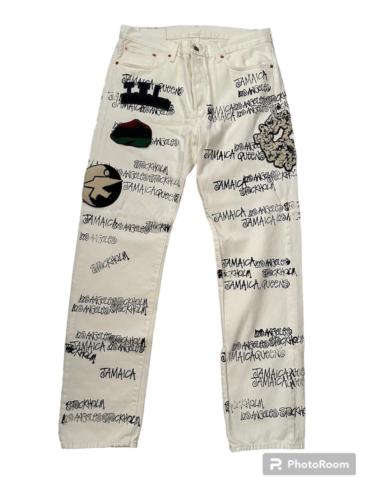 image of Denim Tears X Stussy X Our Legacy Ttl 501 Jean in White, Men's (Size 36)