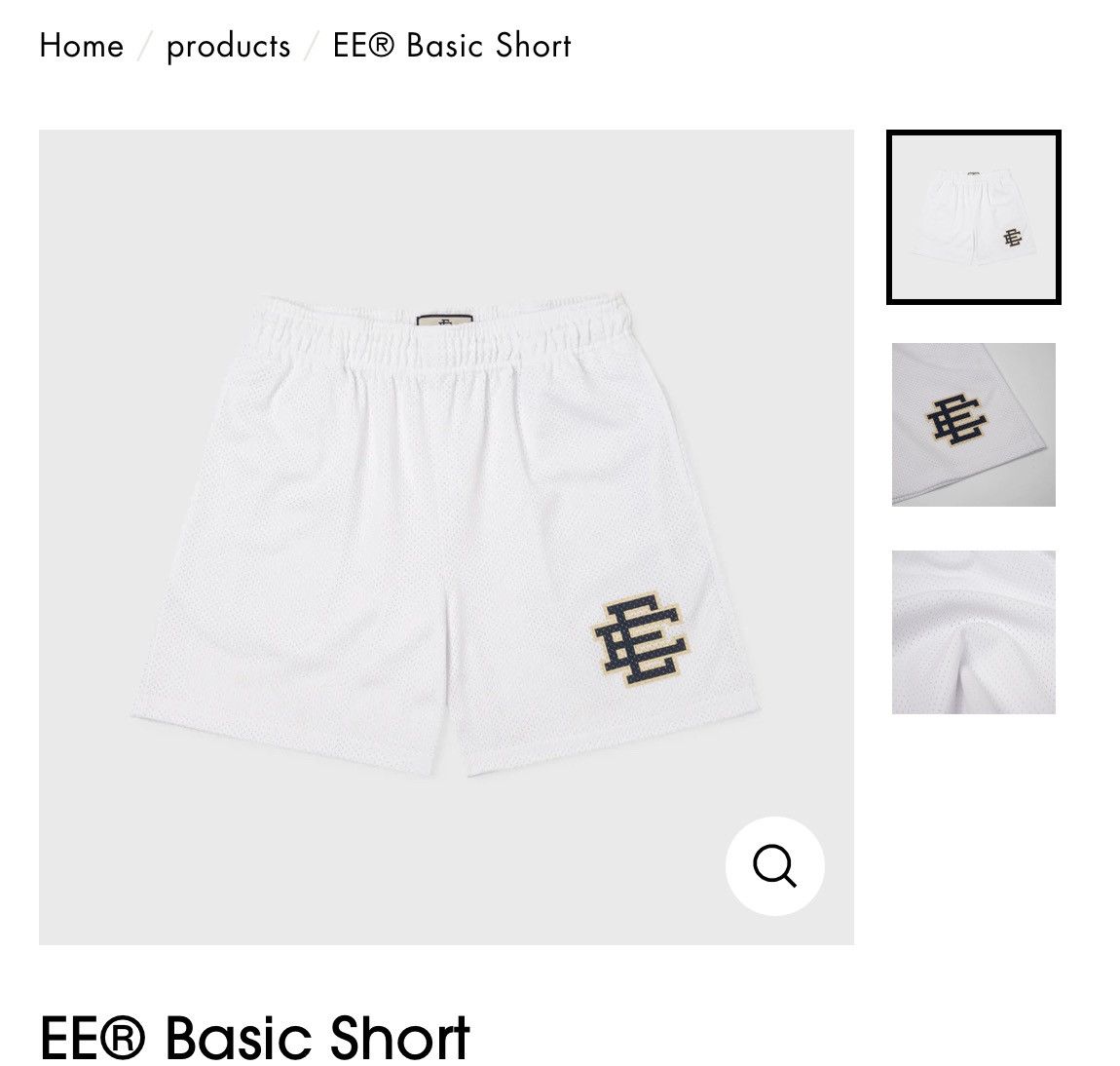 image of Eric Emanuel White W/ Cream & Navy Shorts Large, Men's (Size 32)