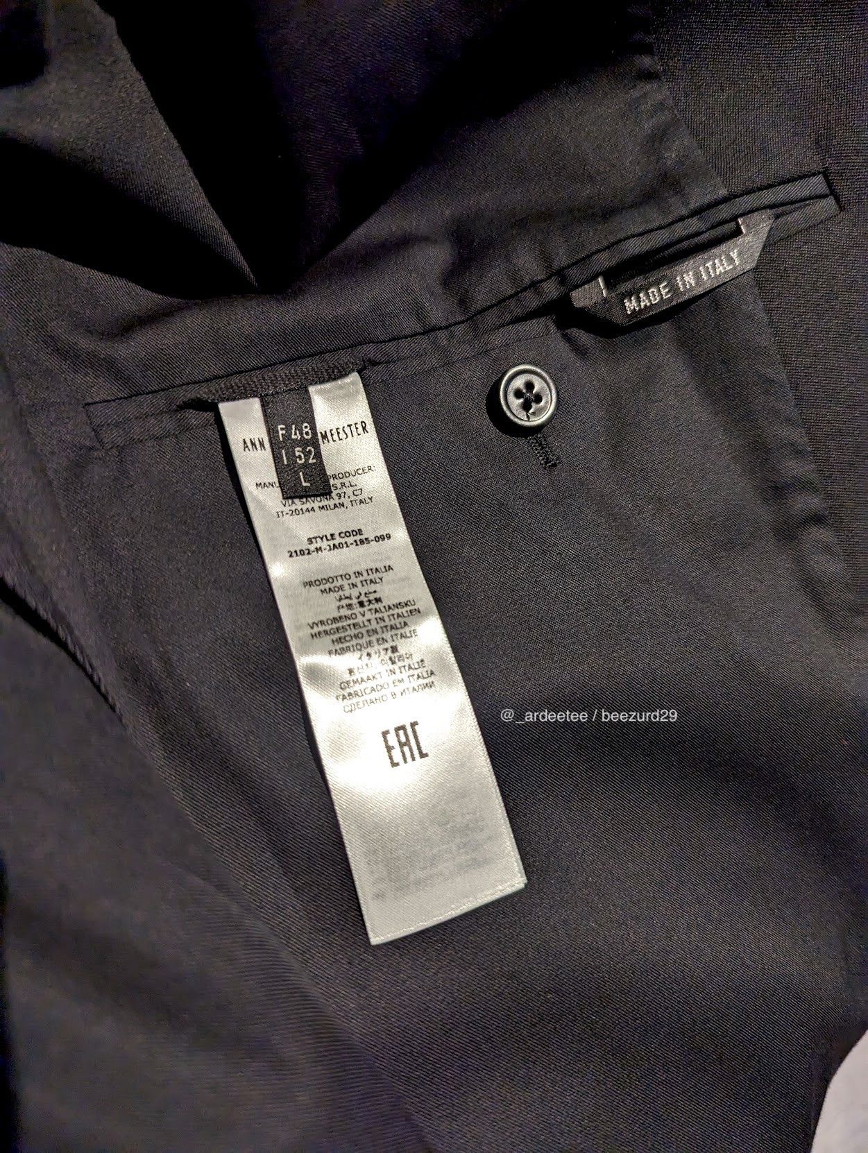 Ann Demeulemeester *NEW* $2270 ALEXANDER RIBBON JACKET/BLAZER 48FR/52IT/L Size 42R - 9 Thumbnail