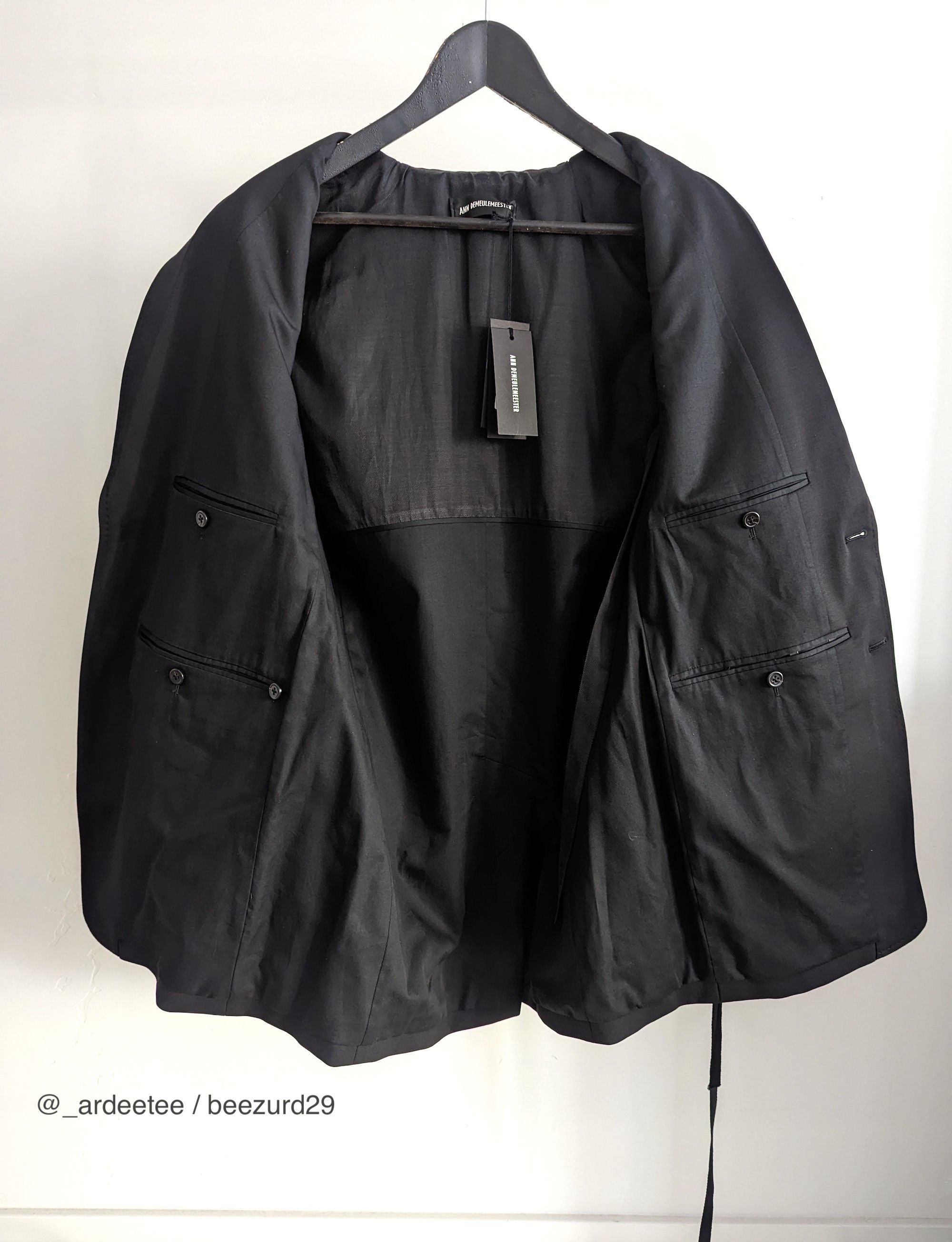 Ann Demeulemeester *NEW* $2270 ALEXANDER RIBBON JACKET/BLAZER 48FR/52IT/L Size 42R - 8 Thumbnail