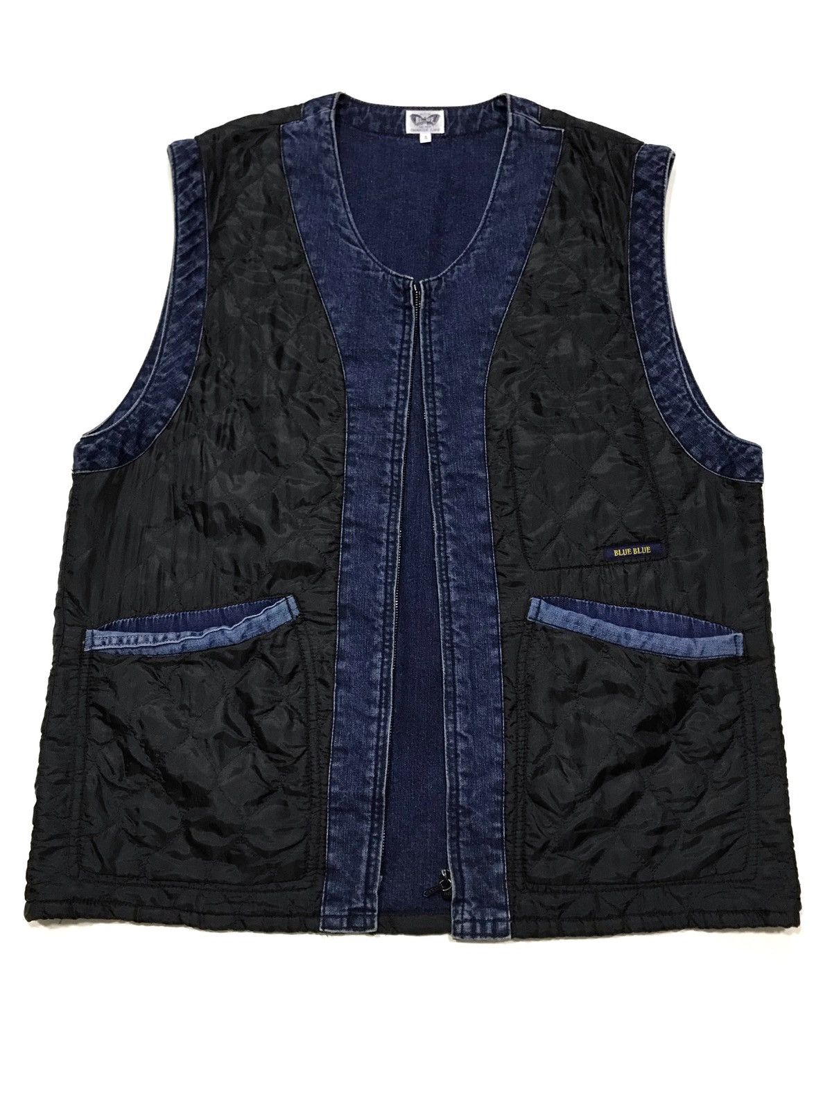 Blue Blue Japan Quilted Satin Vest Size US L / EU 52-54 / 3 - 1 Thumbnail