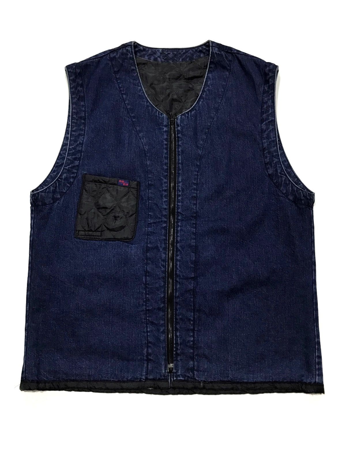 Blue Blue Japan Quilted Satin Vest Size US L / EU 52-54 / 3 - 2 Thumbnail
