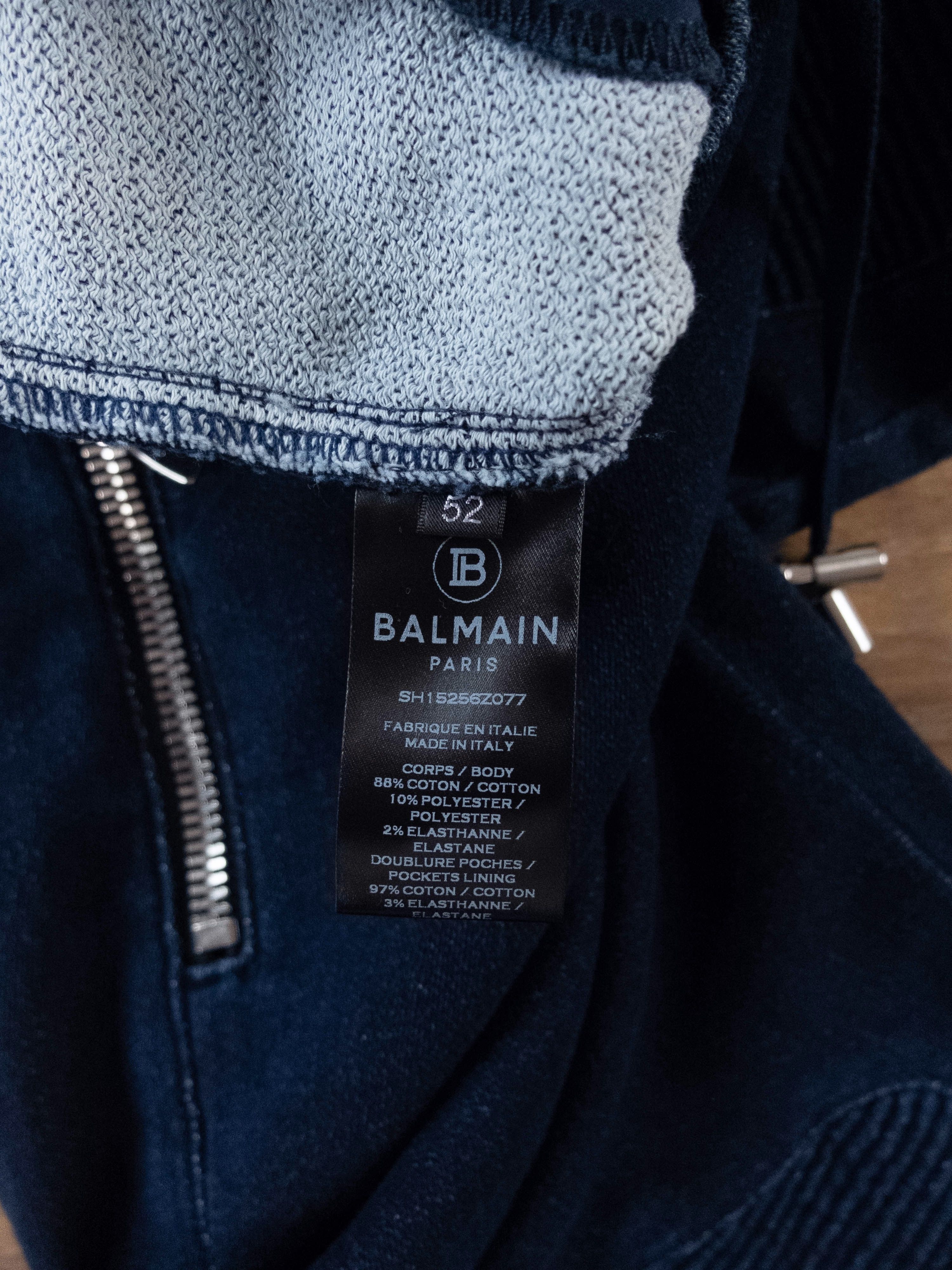 Balmain $799 BALMAIN slim denim tapered biker sweat pants track 36 Size US 36 / EU 52 - 6 Thumbnail