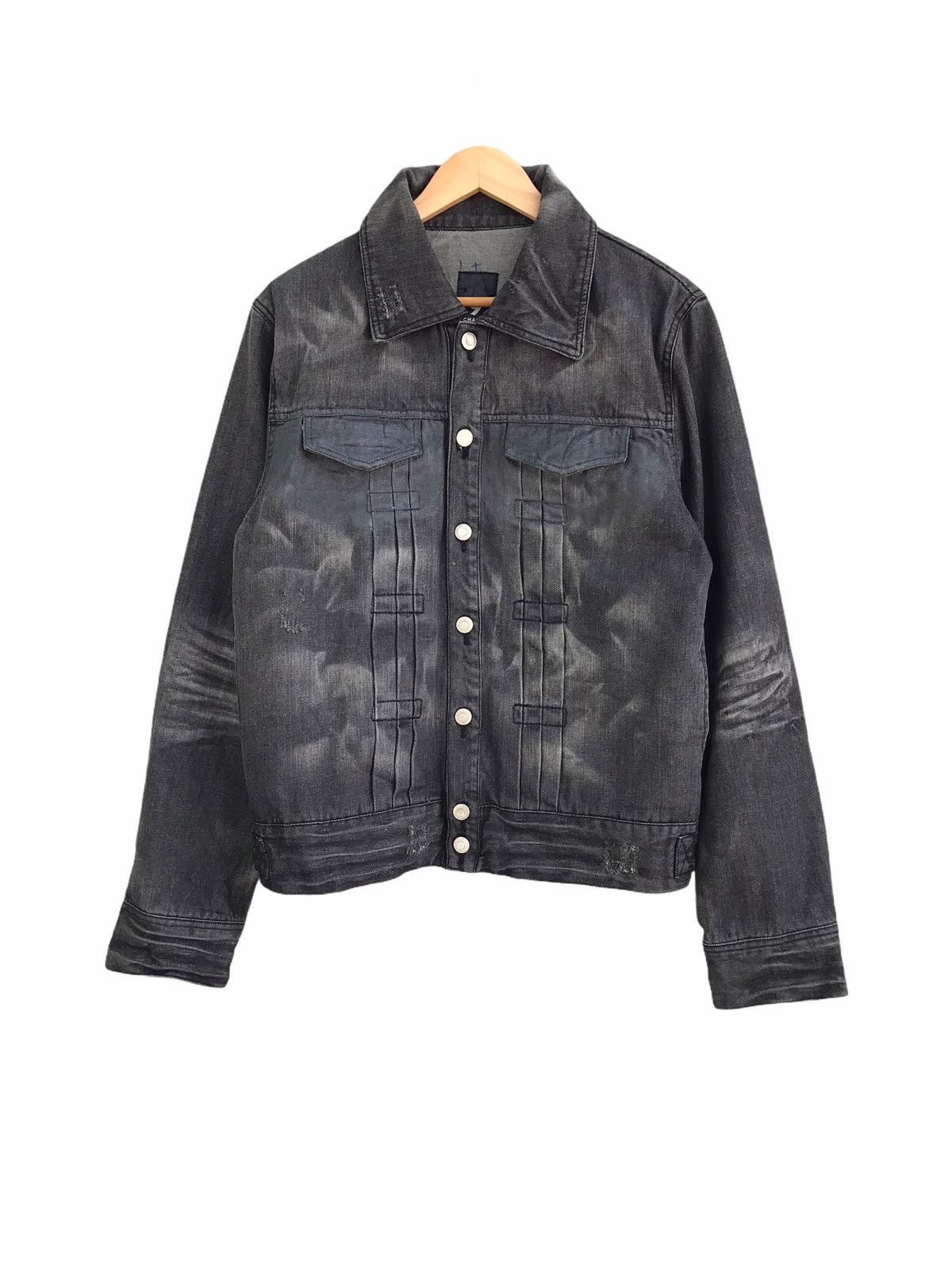 Japanese Brand Number 9 Chains Coated Paint Denim Jacket Size US M / EU 48-50 / 2 - 2 Thumbnail