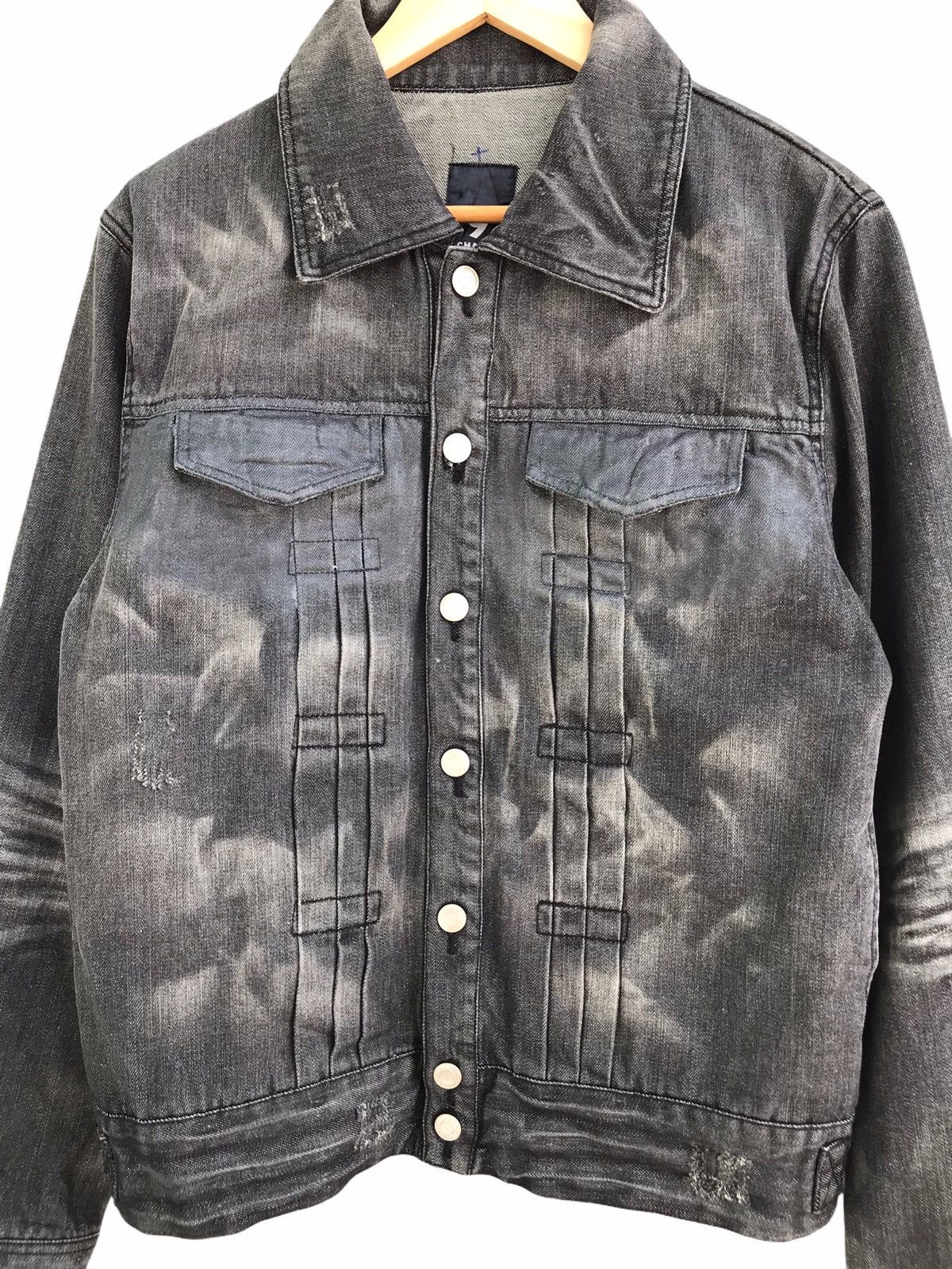 Japanese Brand Number 9 Chains Coated Paint Denim Jacket Size US M / EU 48-50 / 2 - 1 Thumbnail