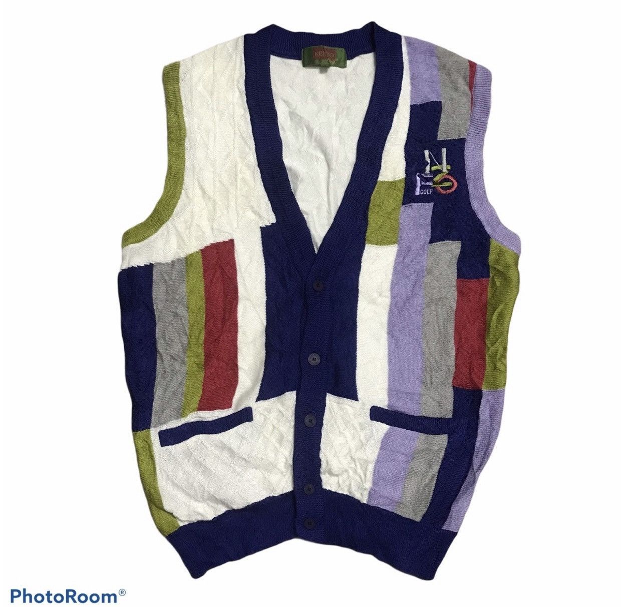 Kenzo × Vintage Vintage Kenzo Golf knitwear Vest Size US L / EU 52-54 / 3 - 1 Thumbnail