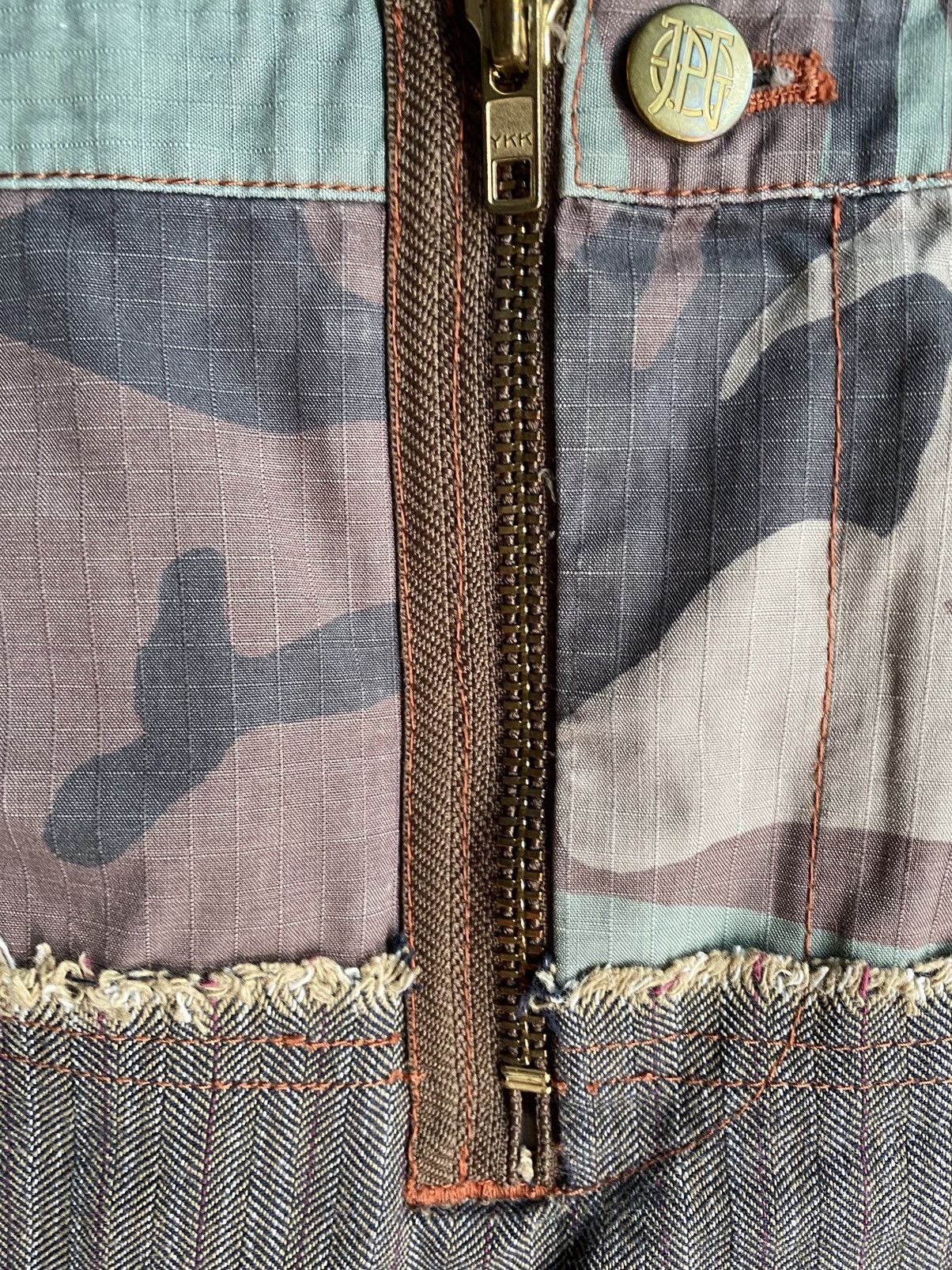 Jean Paul Gaultier JPG Cut And Sew Camo herringbone Skirt Size 30" / US 8 / IT 44 - 4 Thumbnail
