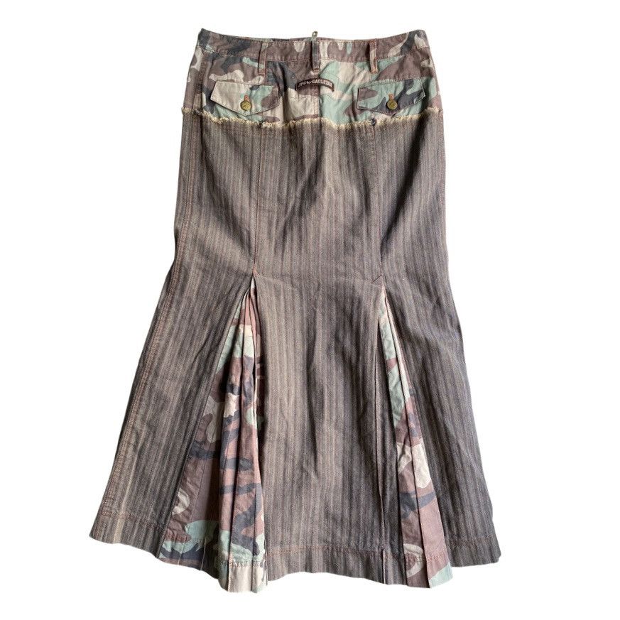 Jean Paul Gaultier JPG Cut And Sew Camo herringbone Skirt Size 30" / US 8 / IT 44 - 2 Thumbnail