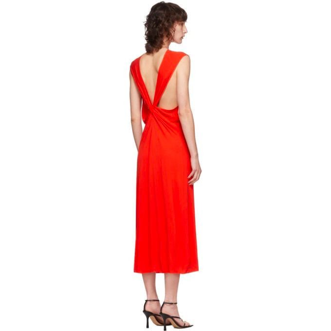 helmut lang red dress Helmut Lang Red Denim Femme Trucker Dress Helmut Lang