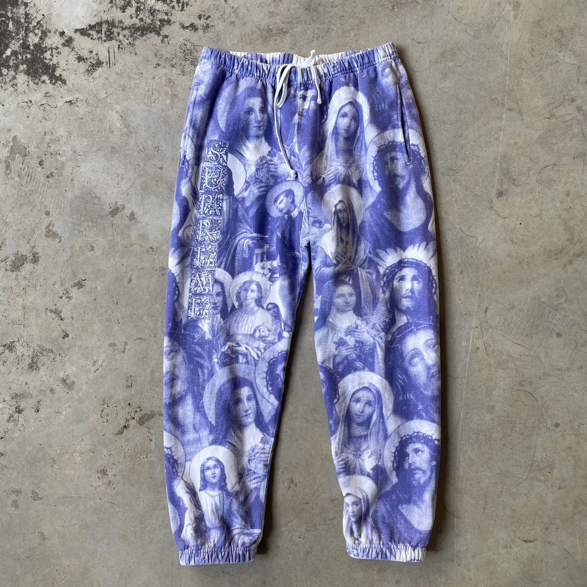 Supreme jesus and mary sweatpants hot sale