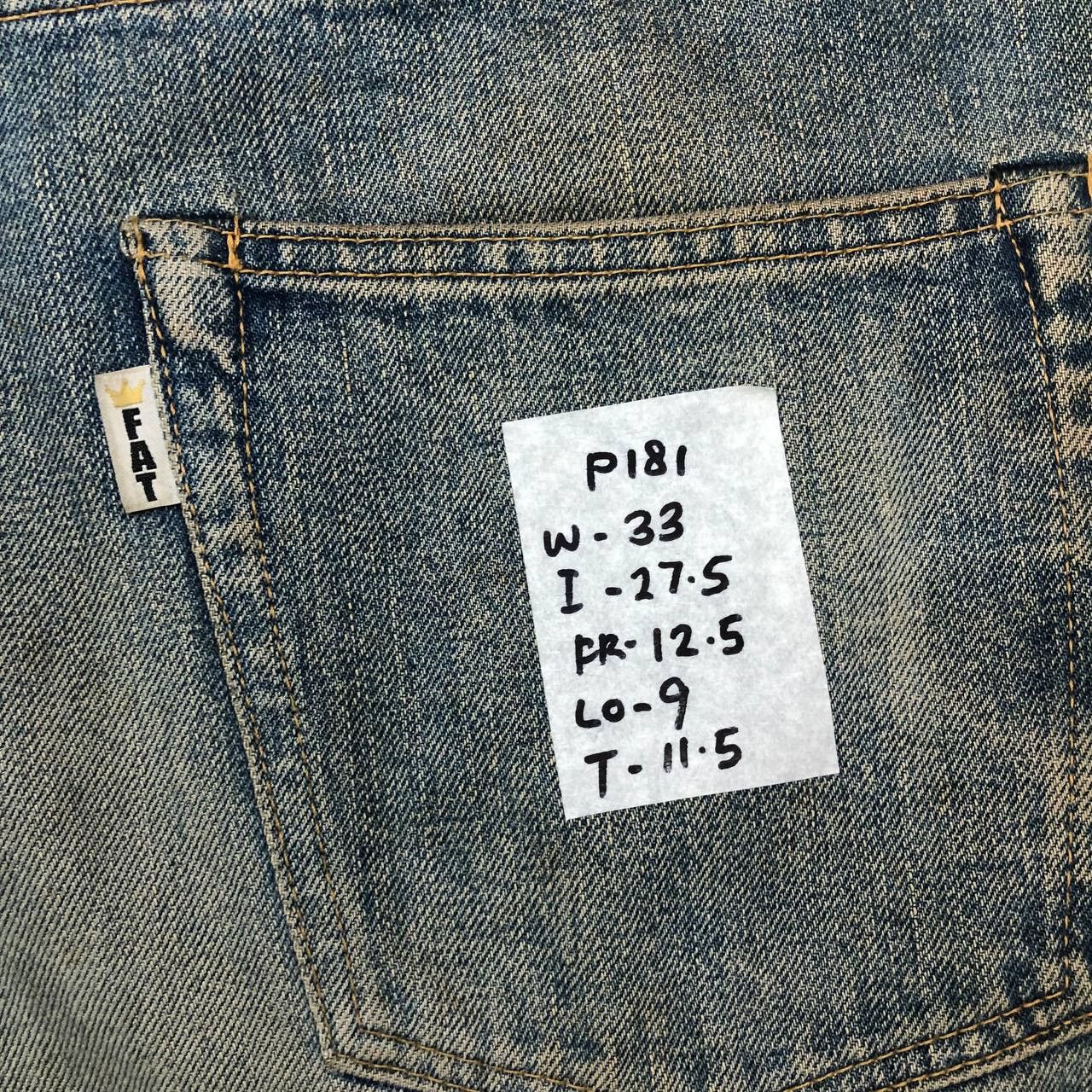 Japanese Brand P181 TITCH x FAT TOKYO DENIM MADE IN JAPAN Size US 33 - 12 Thumbnail