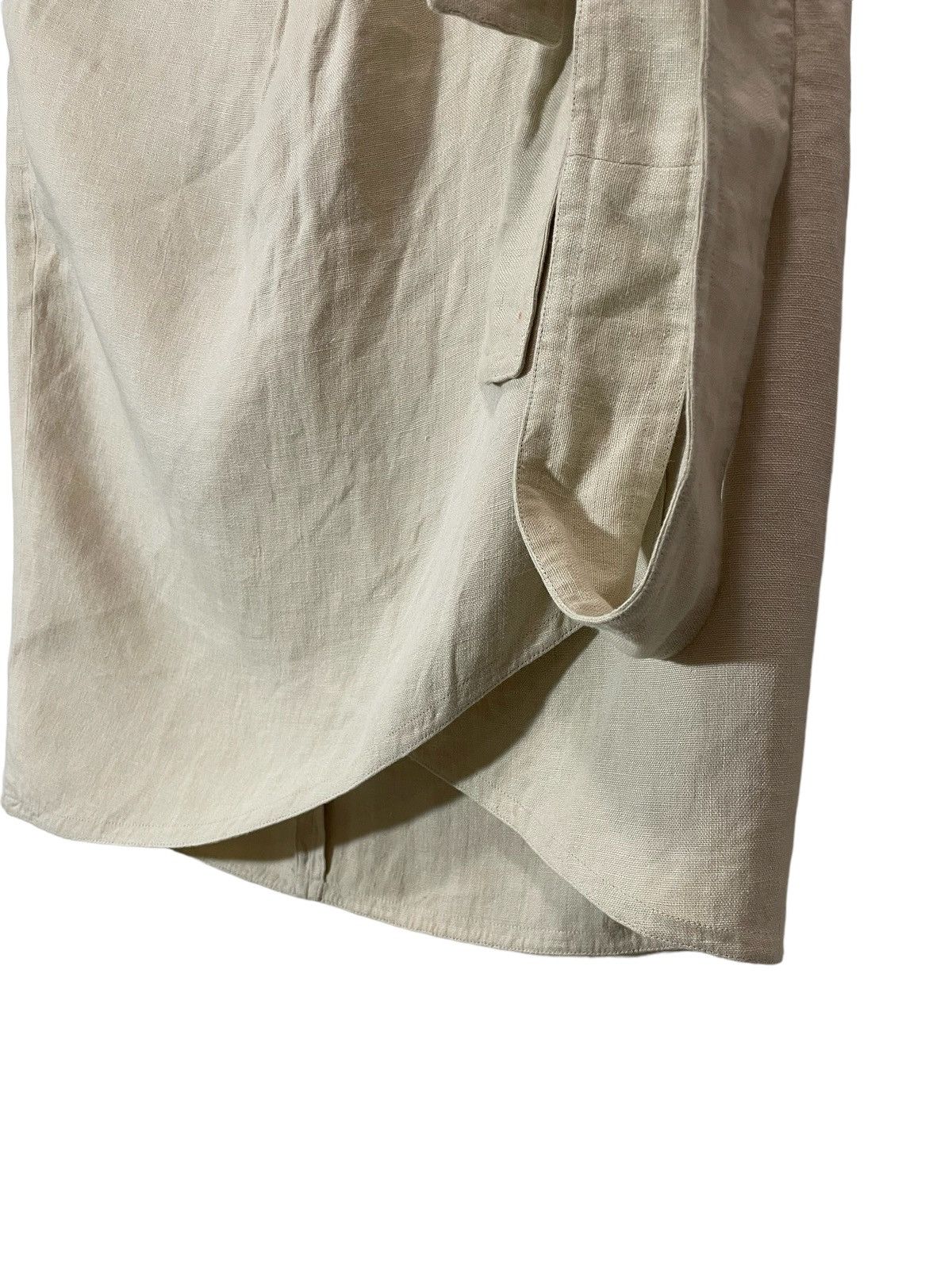 Designer × Max Mara Max Mara linen midi beige skirt Size 32" / US 10 / IT 46 - 4 Thumbnail