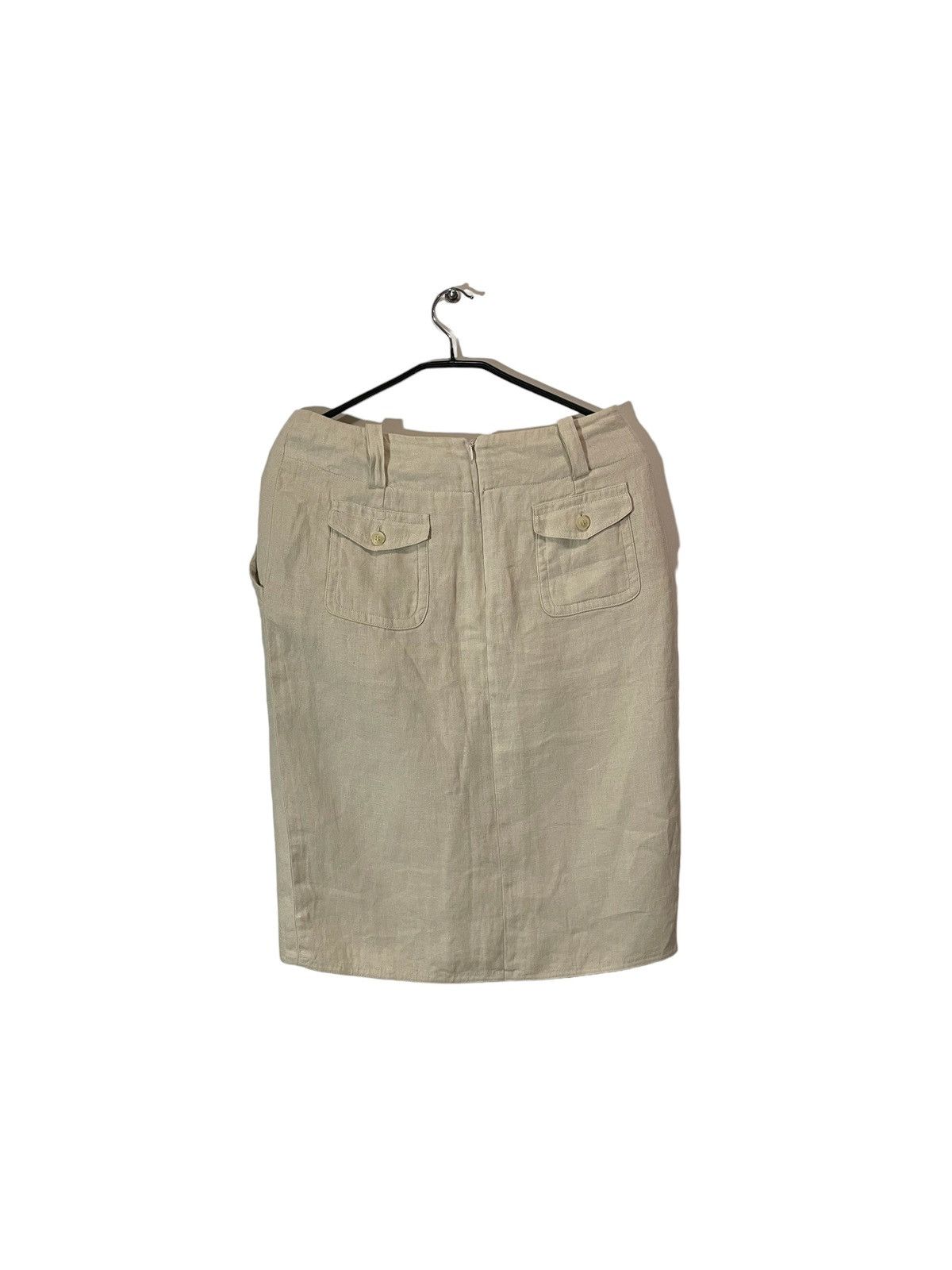 Designer × Max Mara Max Mara linen midi beige skirt Size 32" / US 10 / IT 46 - 6 Thumbnail