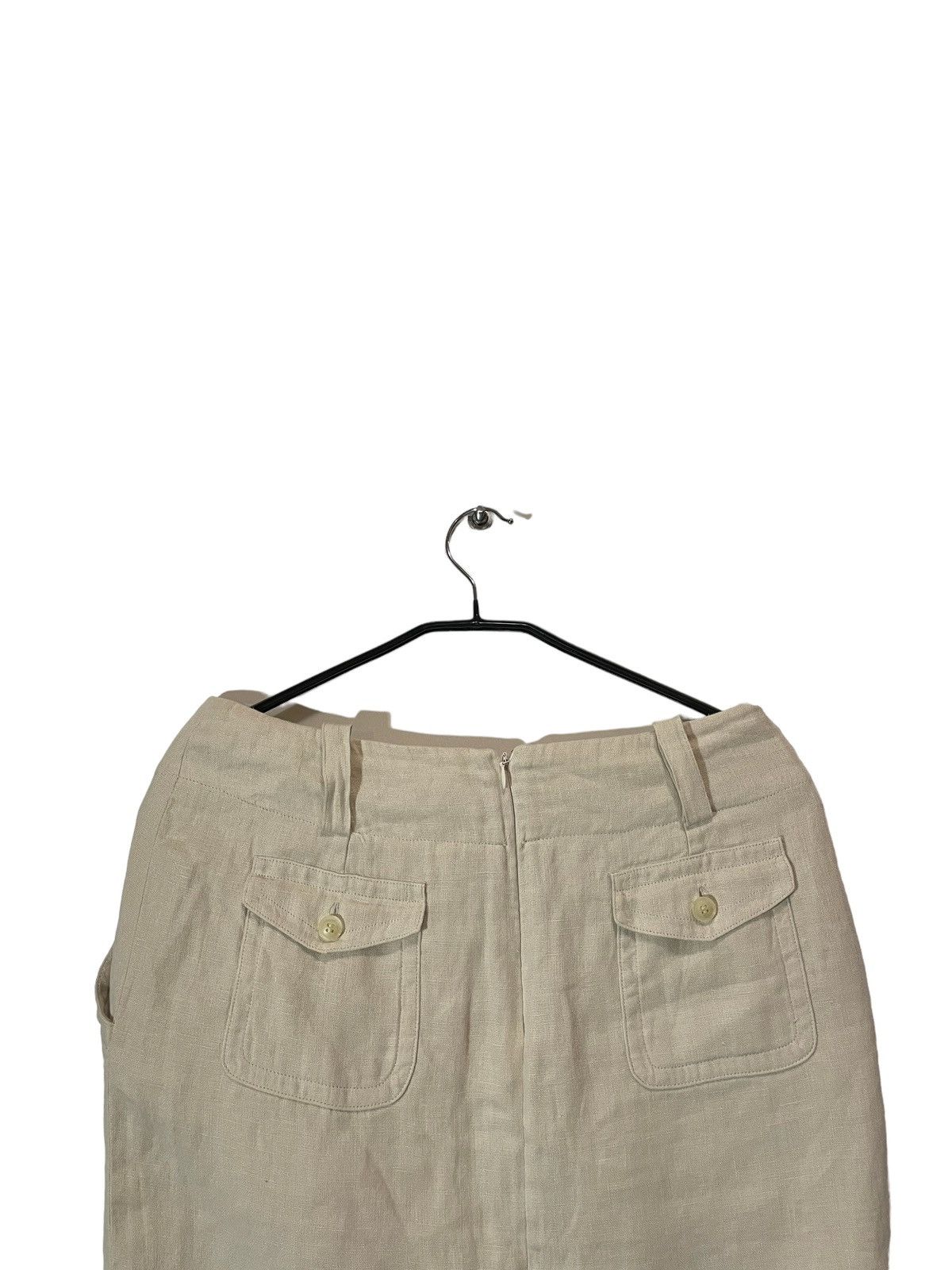 Designer × Max Mara Max Mara linen midi beige skirt Size 32" / US 10 / IT 46 - 7 Thumbnail