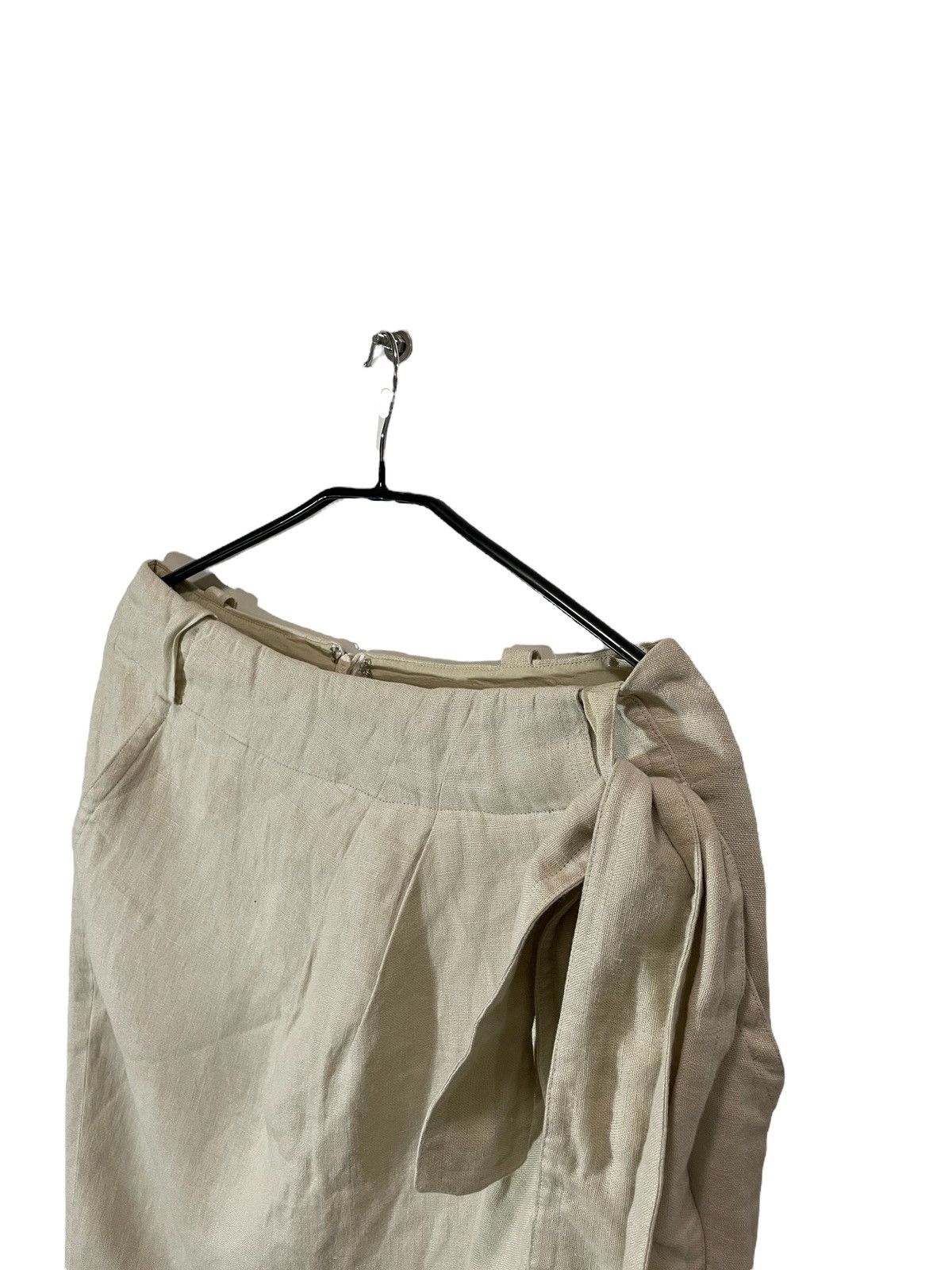 Designer × Max Mara Max Mara linen midi beige skirt Size 32" / US 10 / IT 46 - 3 Thumbnail