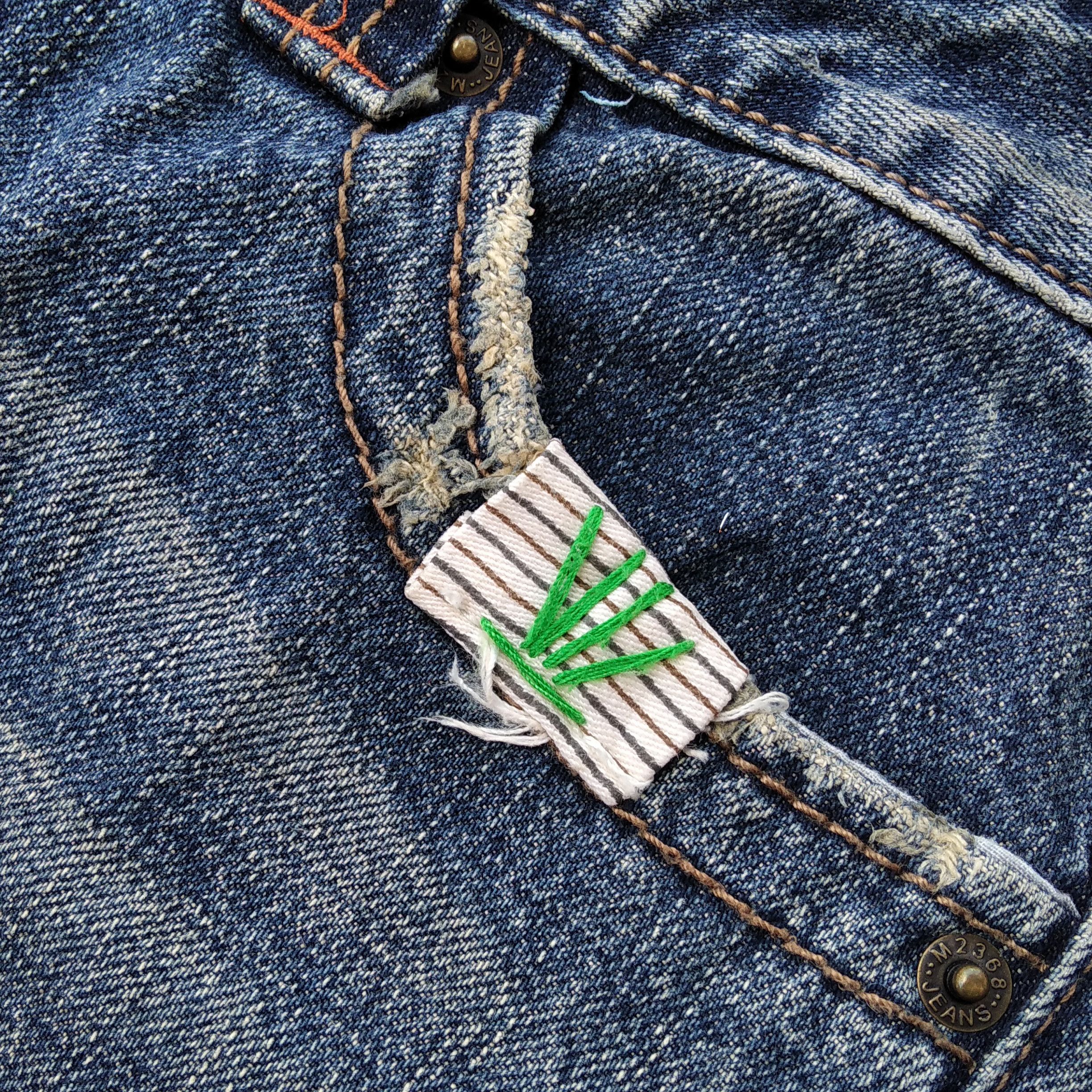 Tornado Mart Vintage 00's CLEF DE SOL Ripped Patchwork Flare Denim Size 31" - 3 Thumbnail