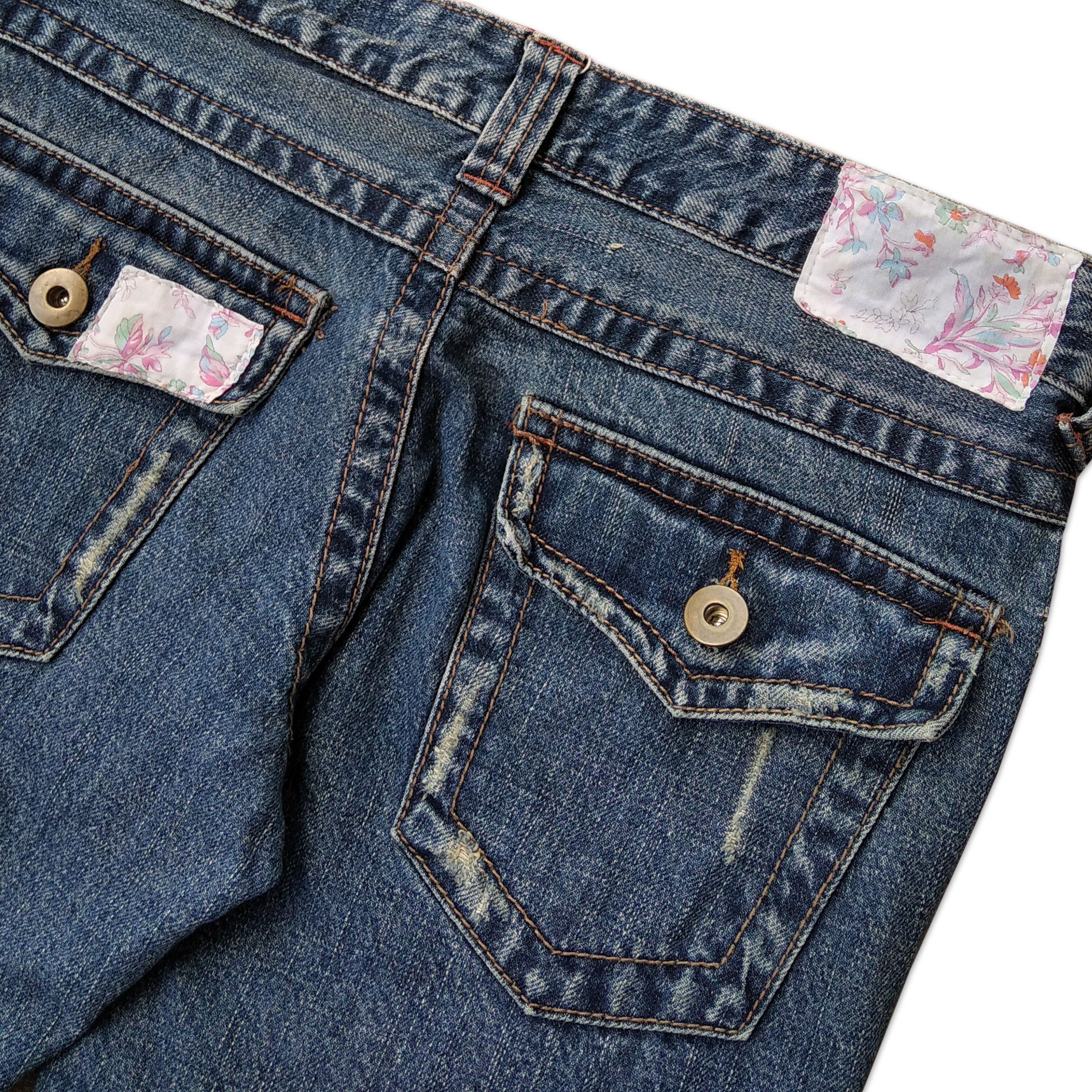 Tornado Mart Vintage 00's CLEF DE SOL Ripped Patchwork Flare Denim Size 31" - 5 Thumbnail