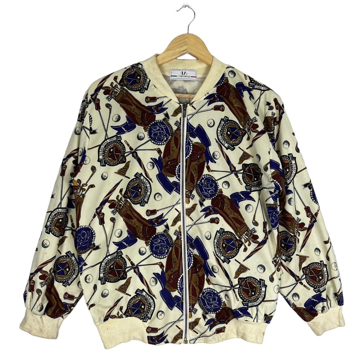 Japanese Brand Lacofonelli baroque over print bomber jacket Size L / US 10 / IT 46 - 1 Thumbnail