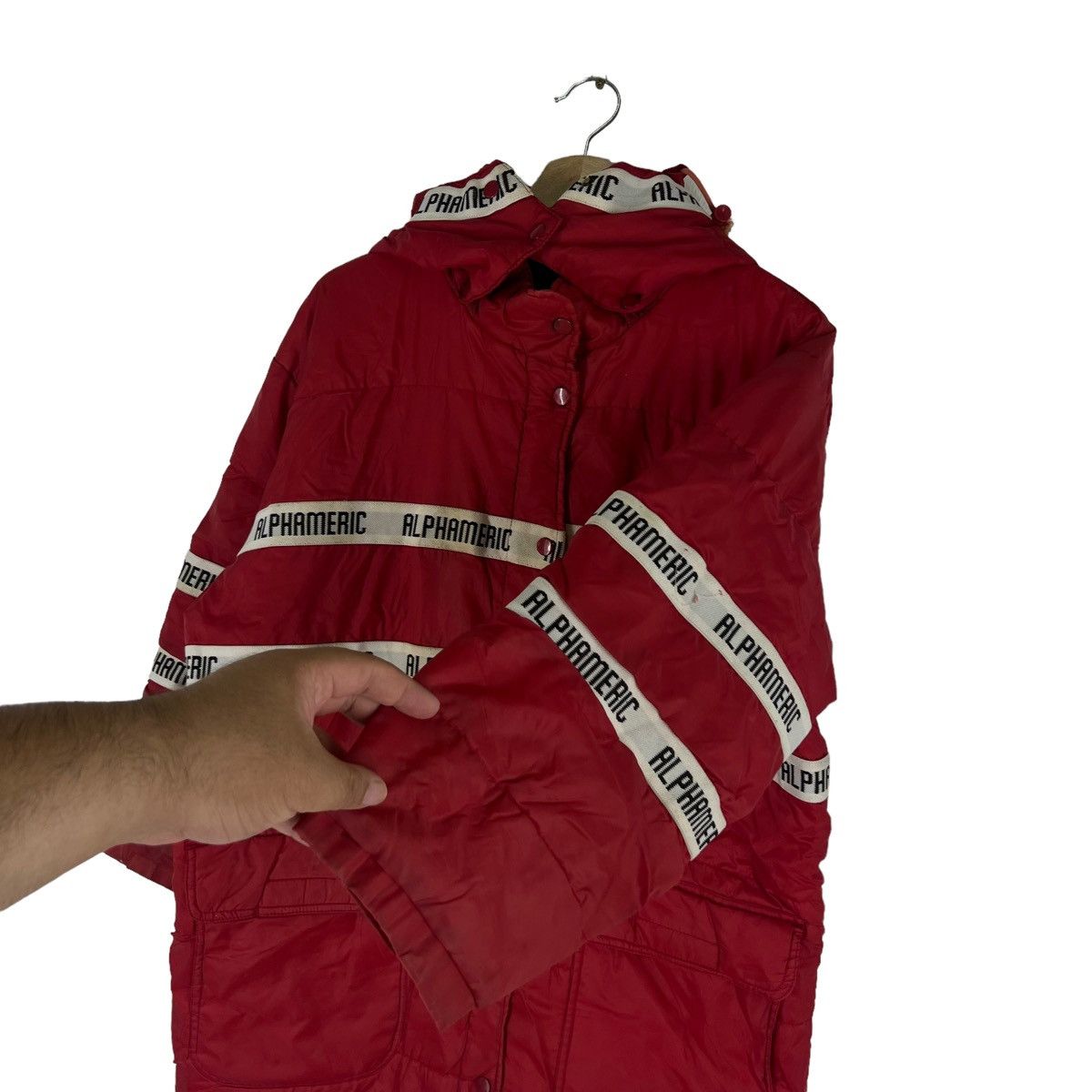 Japanese Brand VINTAGE LONG JACKET ALPHA MERIC JAPAN MADE SIDE TAPE DESIGN Size US M / EU 48-50 / 2 - 6 Thumbnail